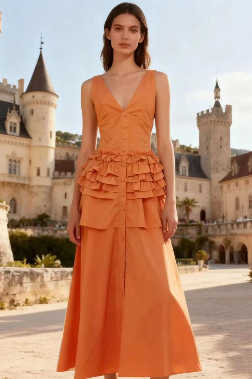 Elegant Vintage Sleeveless Swing Tiered Prom Dress - Image 17