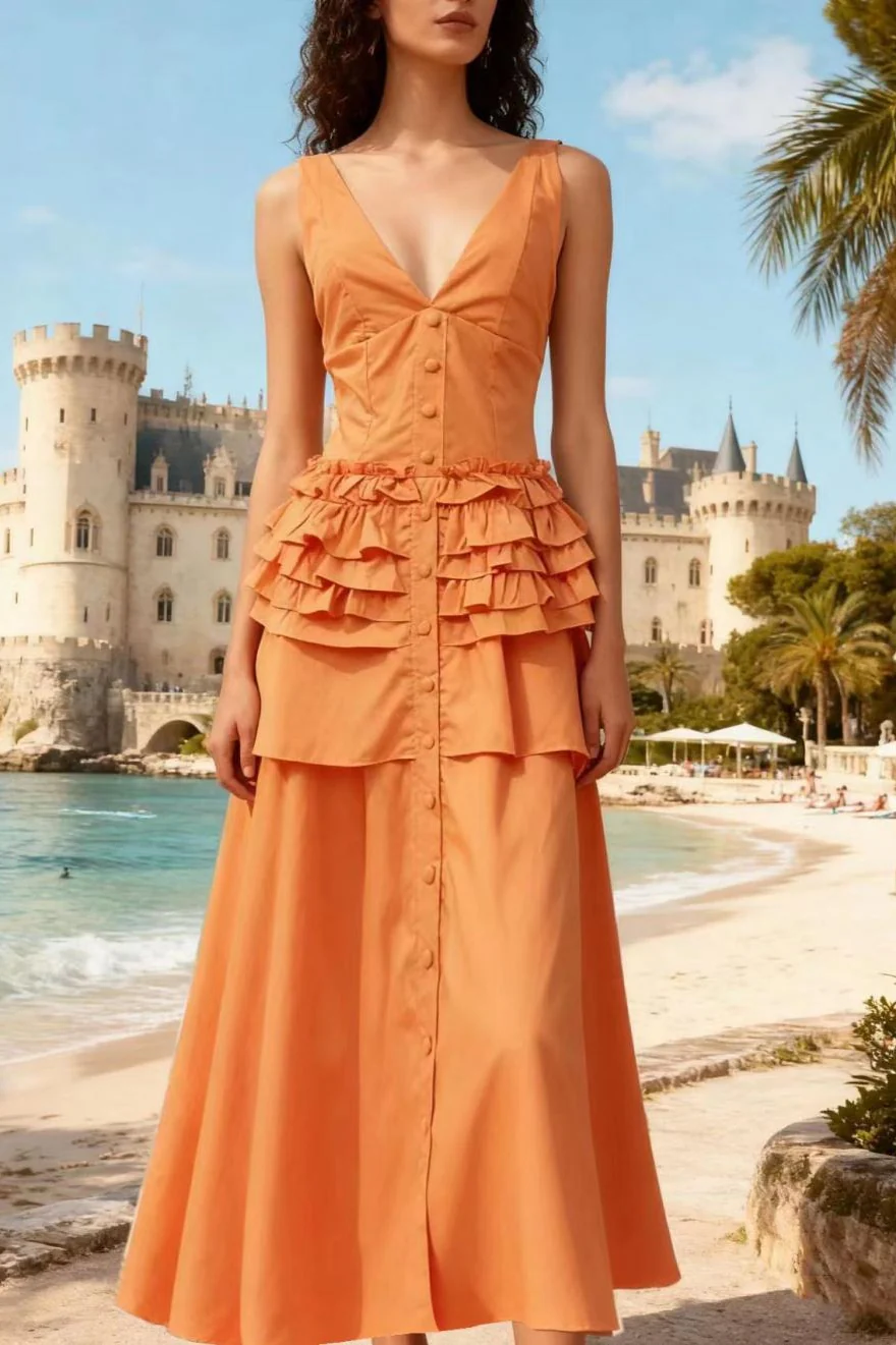 Elegant Vintage Sleeveless Swing Tiered Prom Dress - Image 18
