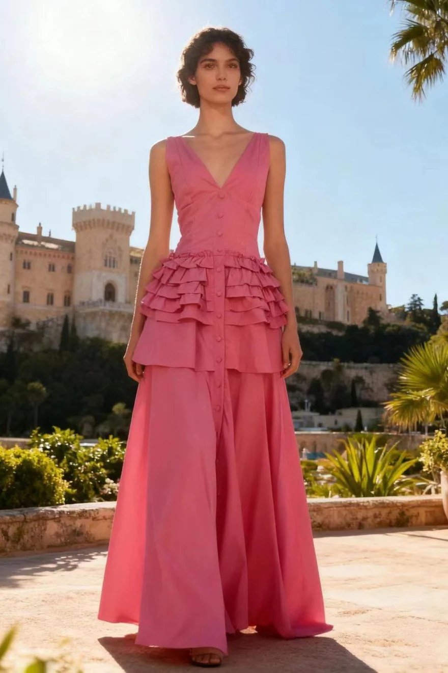 Elegant Vintage Sleeveless Swing Tiered Prom Dress - Image 20