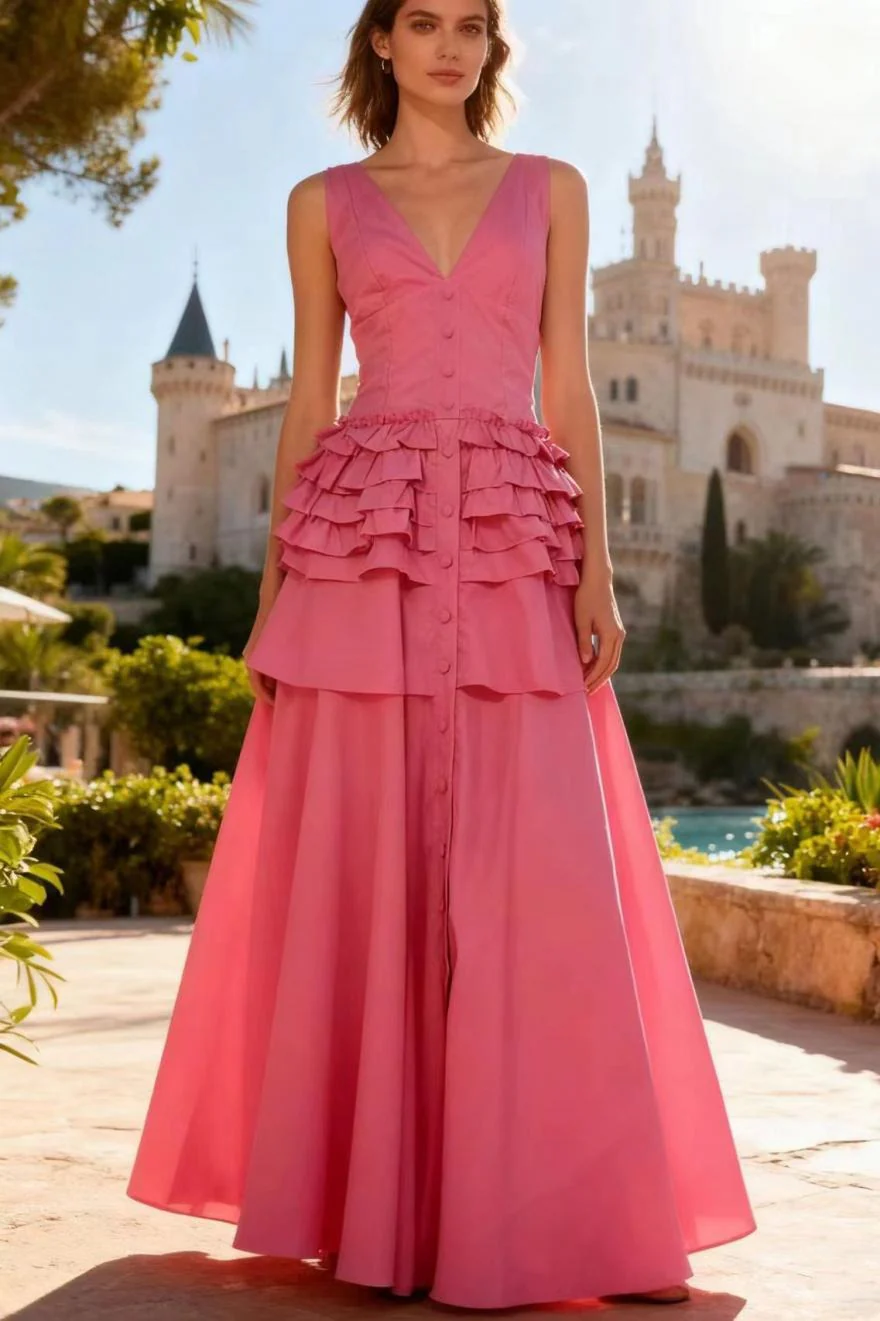 Elegant Vintage Sleeveless Swing Tiered Prom Dress - Image 21