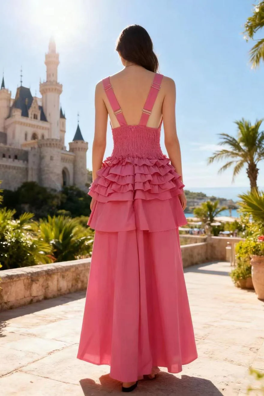 Elegant Vintage Sleeveless Swing Tiered Prom Dress - Image 22