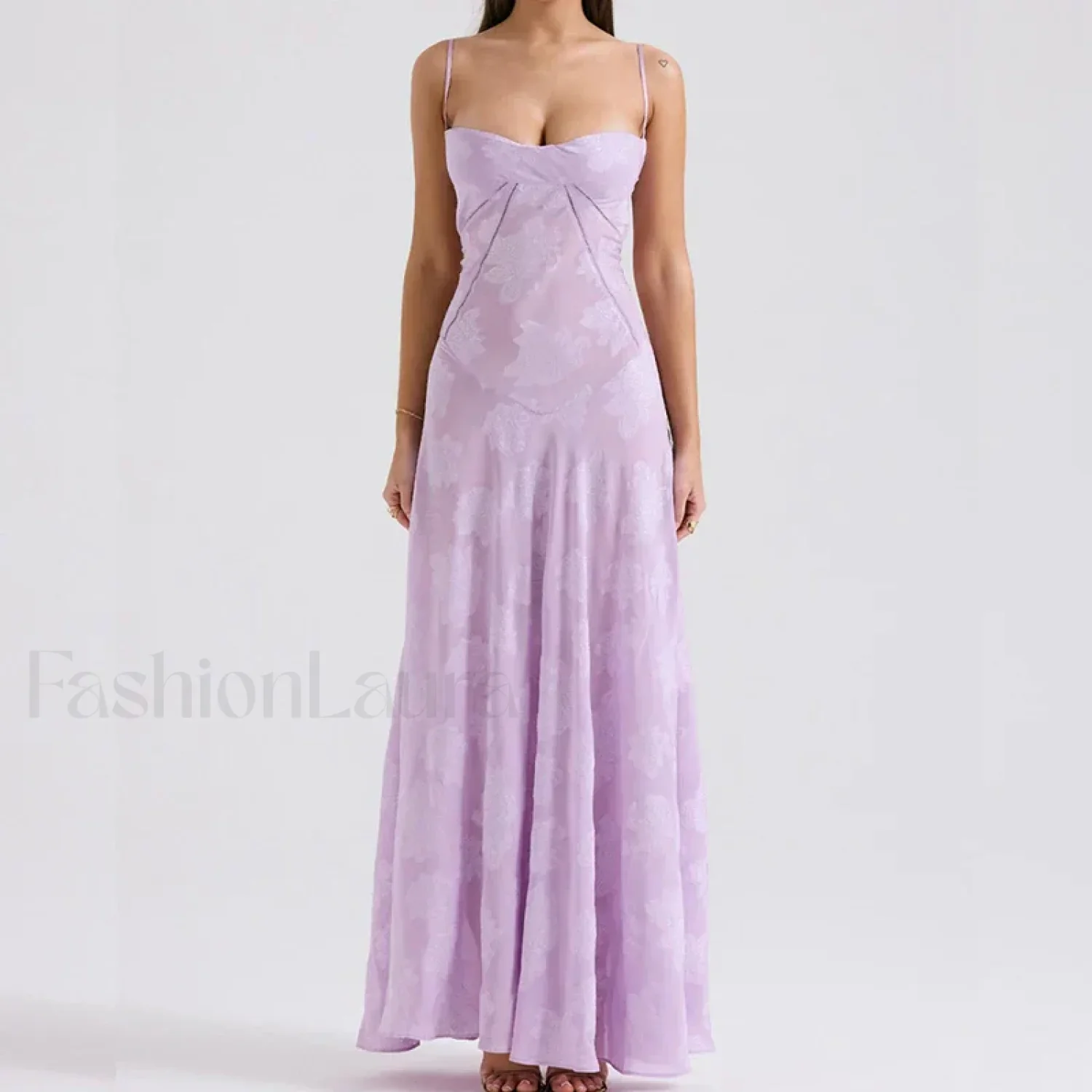 Embroidered Lace Off Shoulder Maxi Dress - Image 18