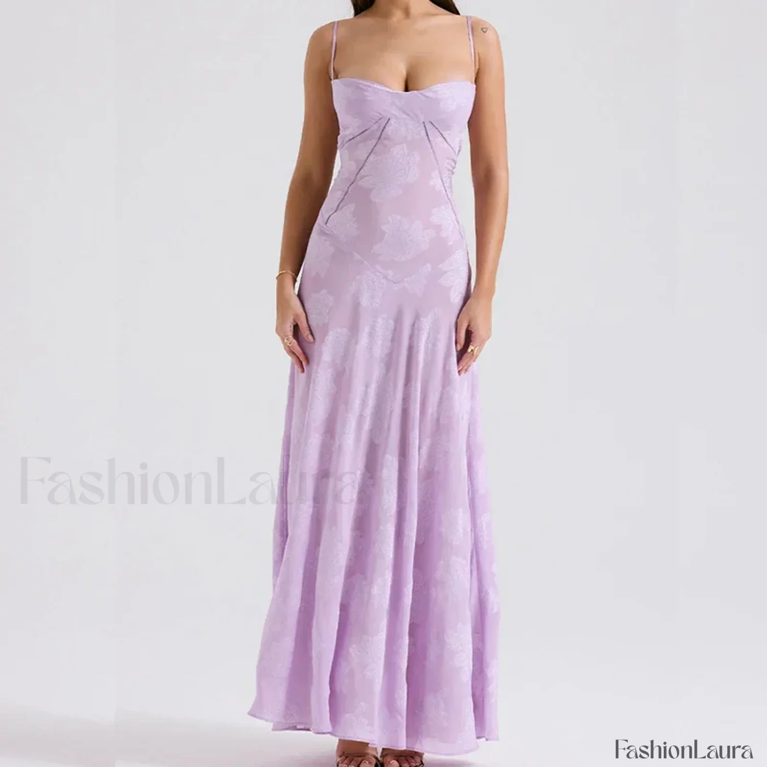 Embroidered Lace Off Shoulder Maxi Dress - Image 19