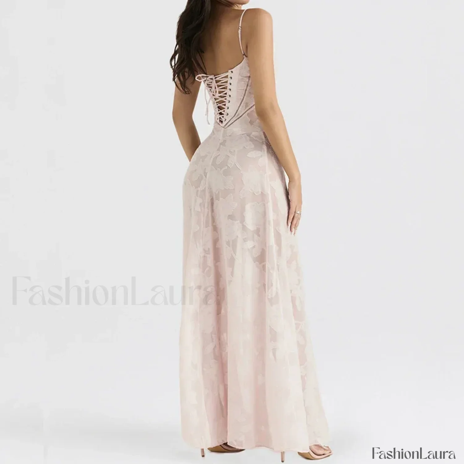 Embroidered Lace Off Shoulder Maxi Dress - Image 23