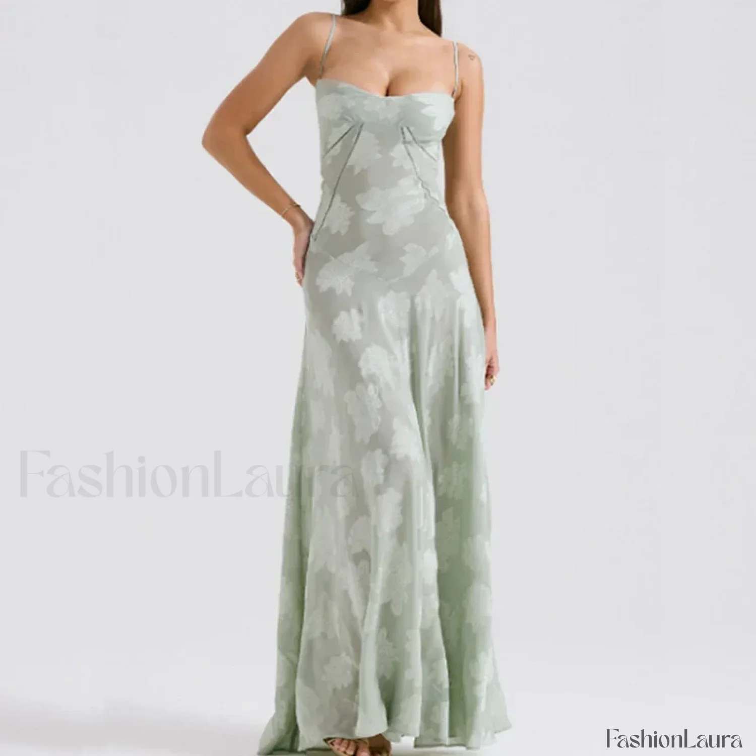 Embroidered Lace Off Shoulder Maxi Dress - Image 27