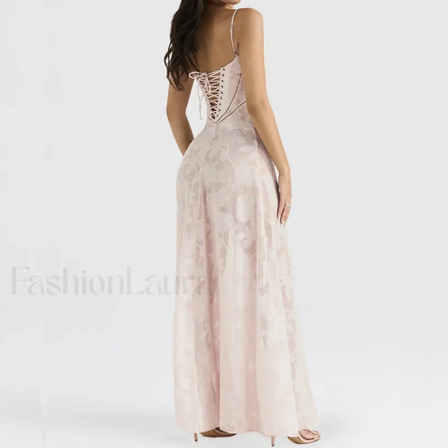 Embroidered Lace Off Shoulder Maxi Dress - Image 6