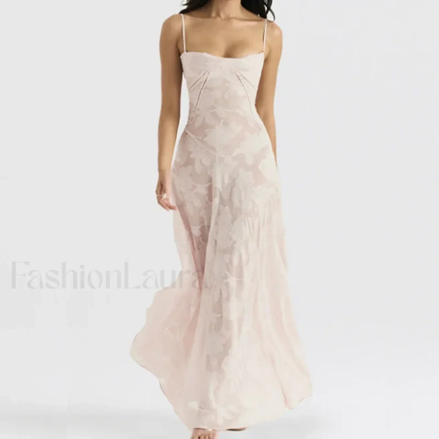 Embroidered Lace Off Shoulder Maxi Dress - Image 8