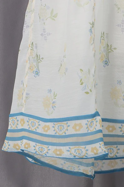 Embroidered Puff Sleeve Tie Boho Dress - Image 9