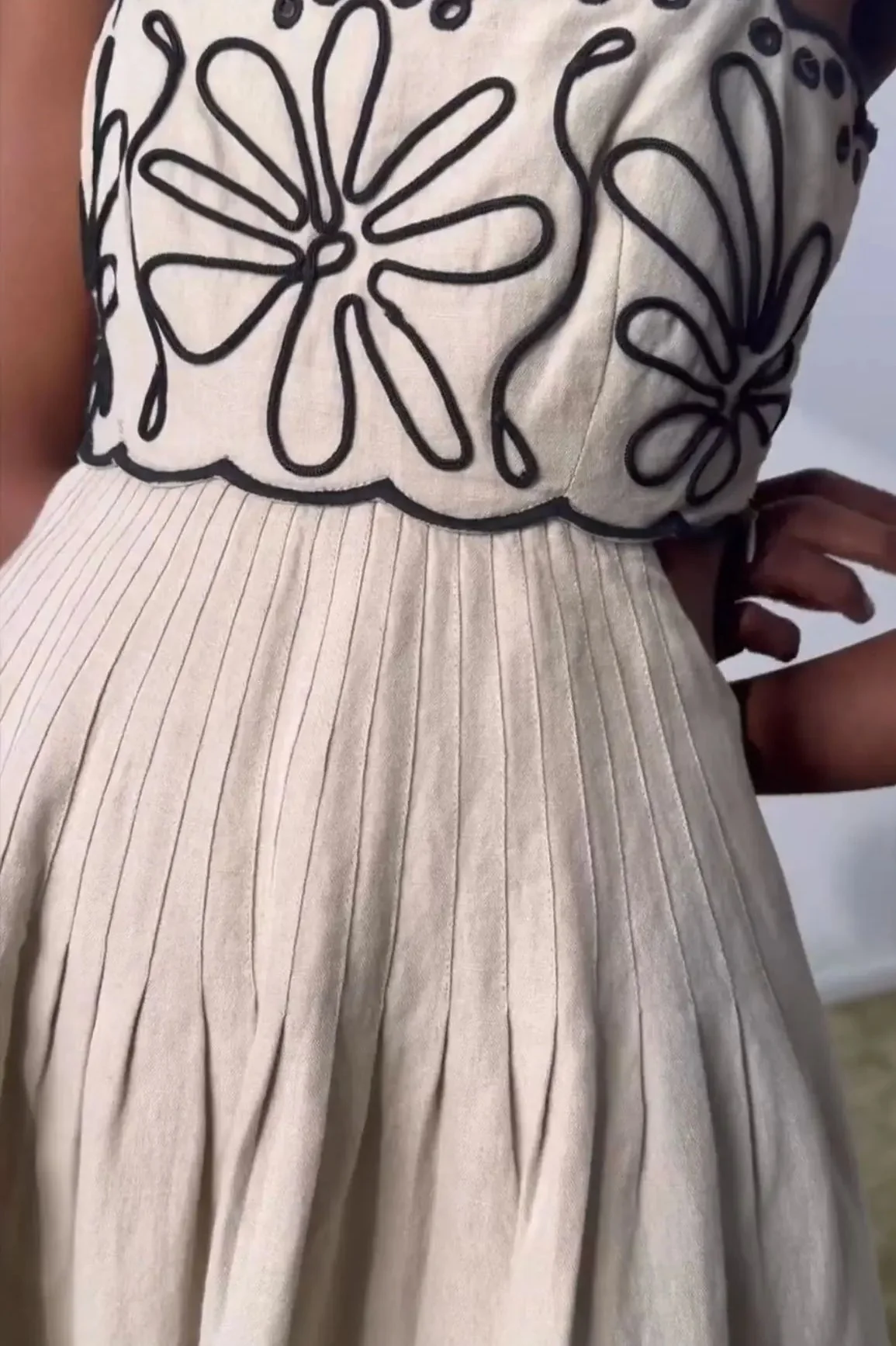 Embroidered Spaghetti Strap Boho Dress - Image 10
