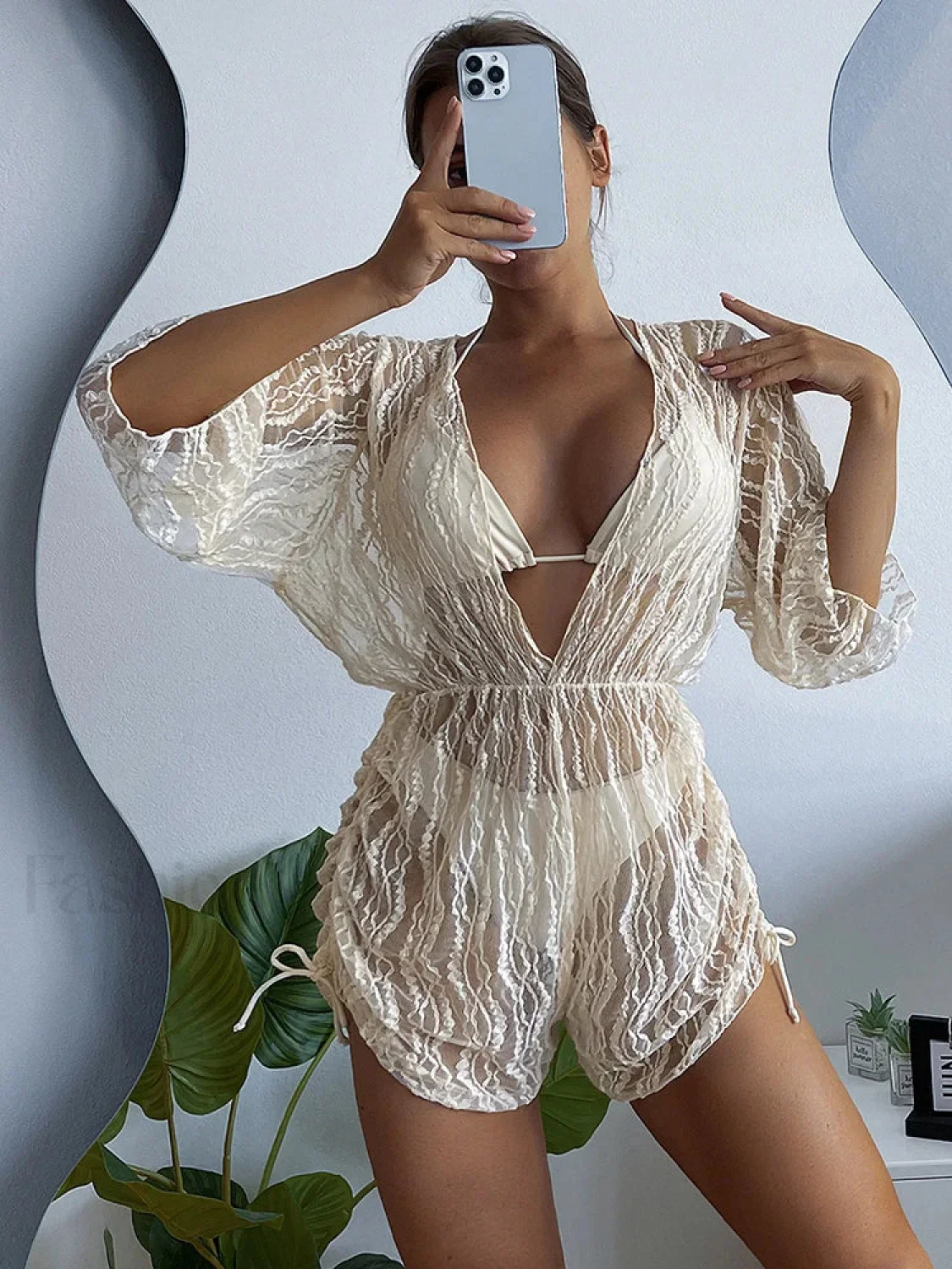 Embroidery Beach Cover-Up Three Piece Set - Image 8