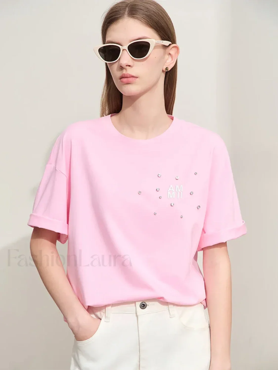 Embroidery Drop Shoulder T-Shirt - Image 12