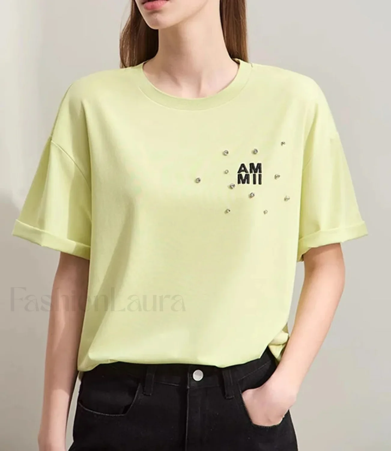 Embroidery Drop Shoulder T-Shirt - Image 2