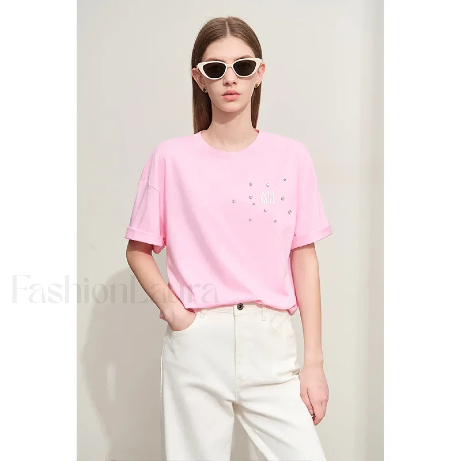 Embroidery Drop Shoulder T-Shirt - Image 8