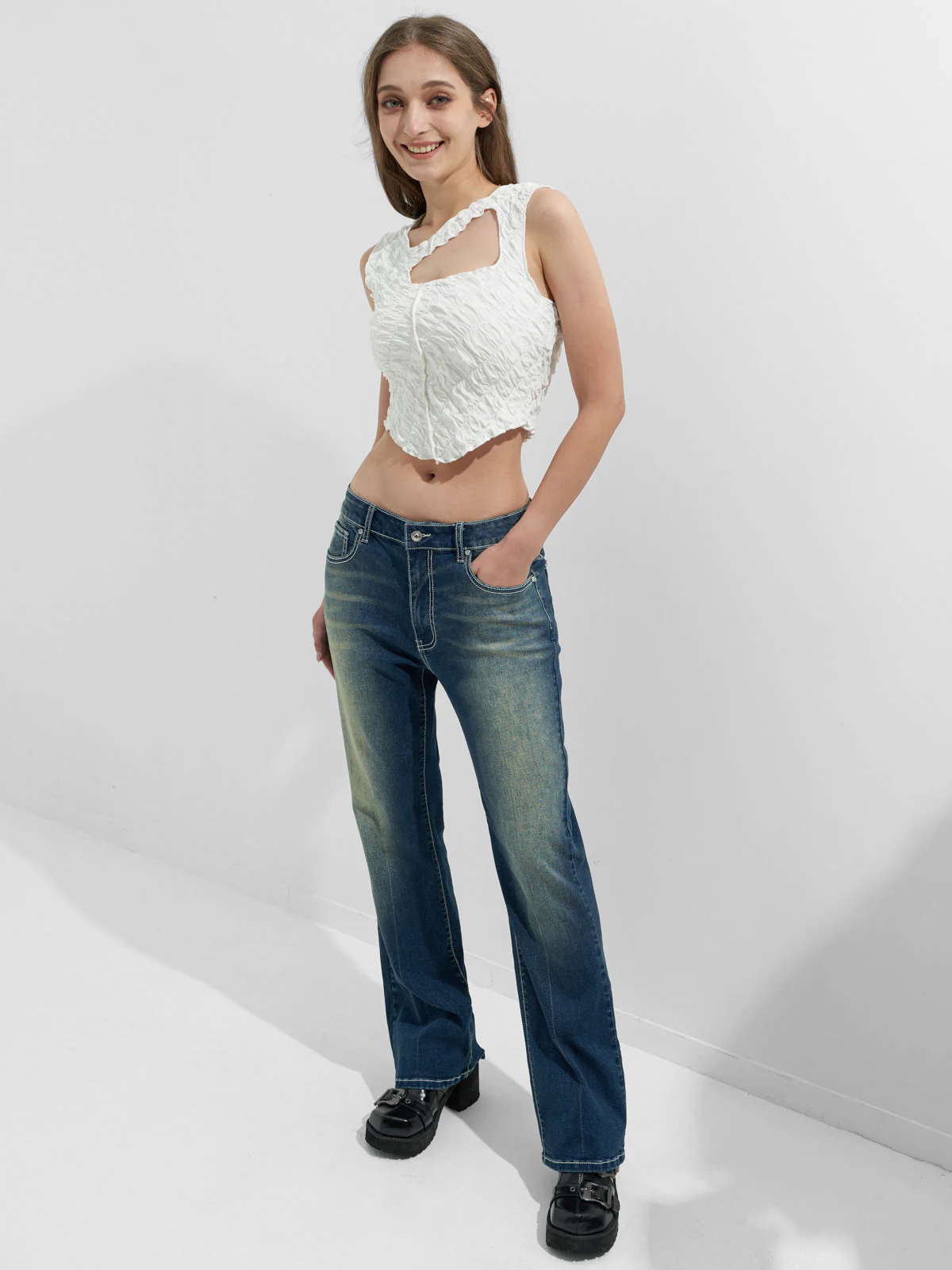 Rhinestone Chrome Hearts Flare Leg Jeans - Image 18