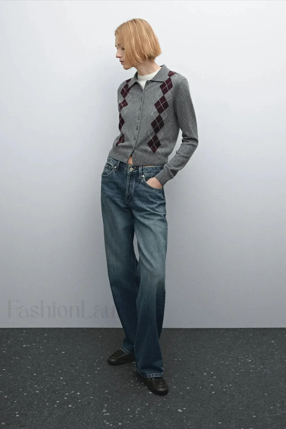 English College Style Polo Neck Knit Cardigan - Image 5