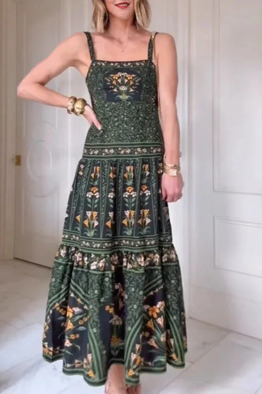 Ethnic Vintage Print A-Line Boho Dres - Image 5