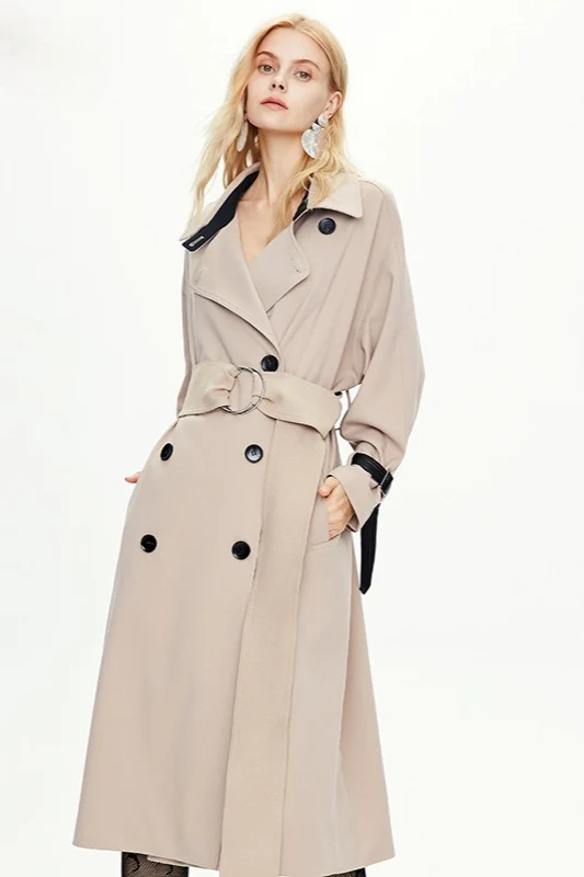 Extra Long Knee Length Ring Detail Overcoat - Image 5