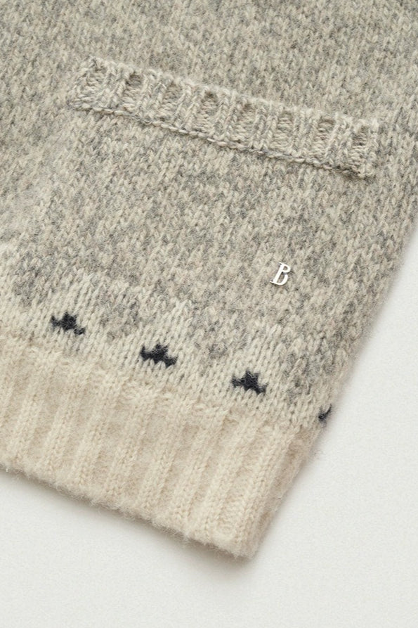 Color Block Turn-Down Collar Loose Sweater - Image 6