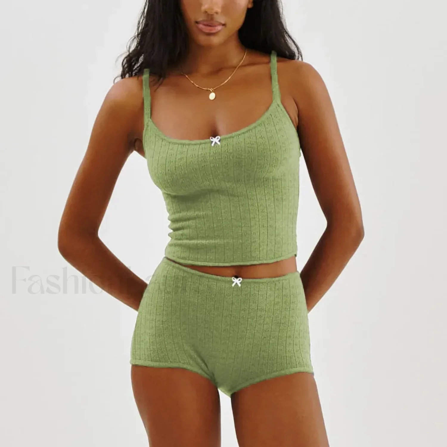 Fairy Grunge Lace Trim Tube Top Shorts Two Piece Set - Image 14