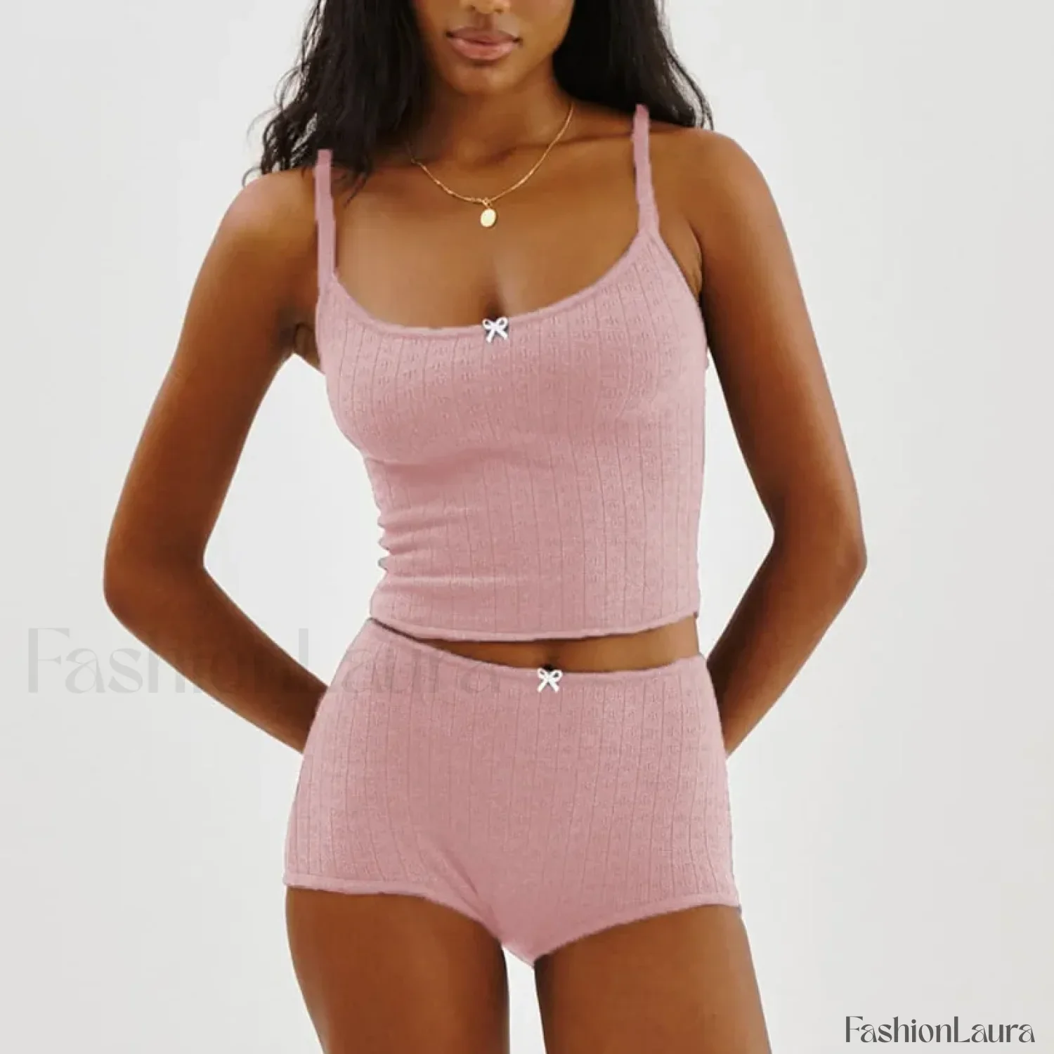 Fairy Grunge Lace Trim Tube Top Shorts Two Piece Set - Image 18