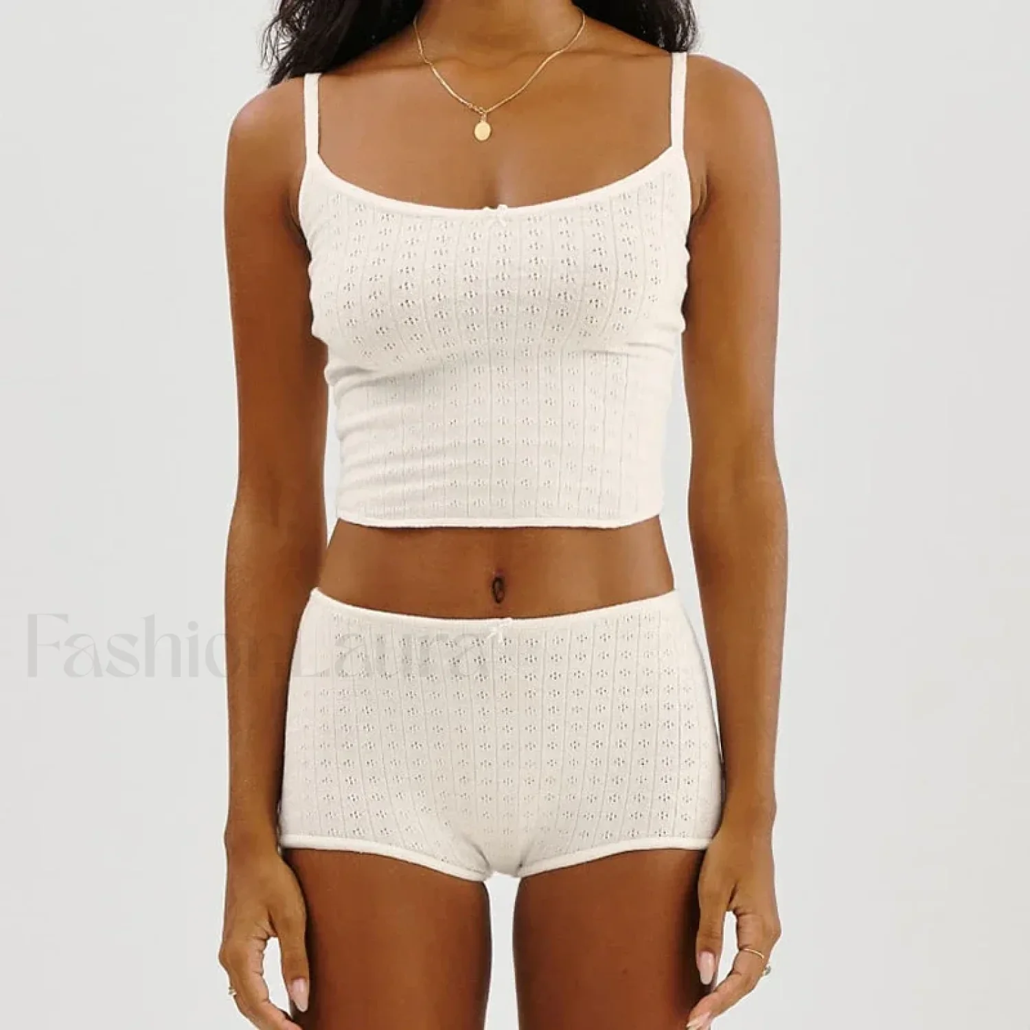 Fairy Grunge Lace Trim Tube Top Shorts Two Piece Set - Image 2