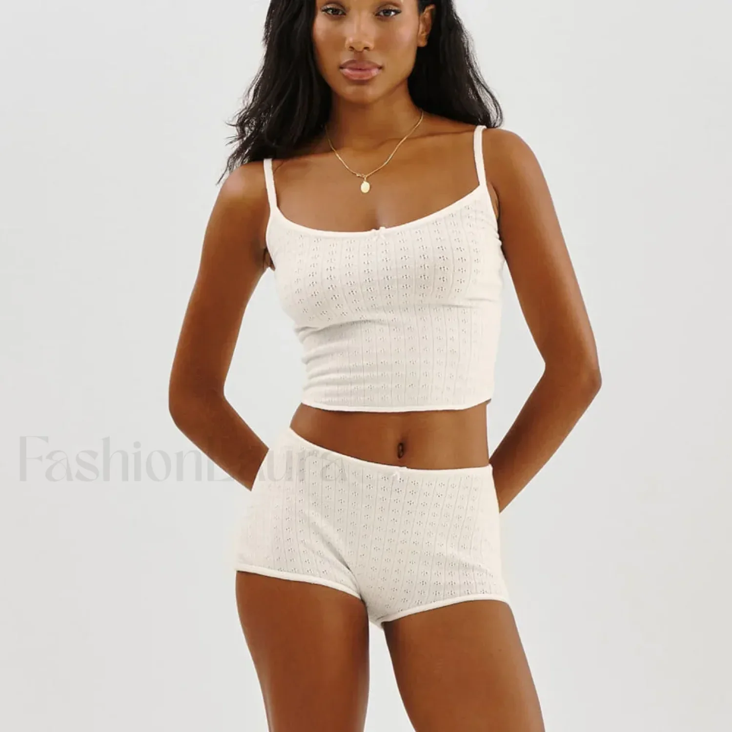 Fairy Grunge Lace Trim Tube Top Shorts Two Piece Set - Image 8