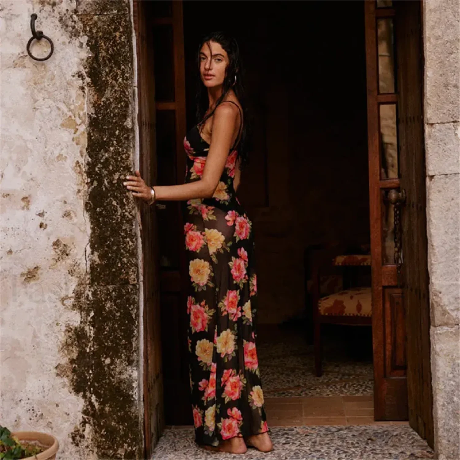 Fairy Grunge Strappy Floral Dress - Image 11