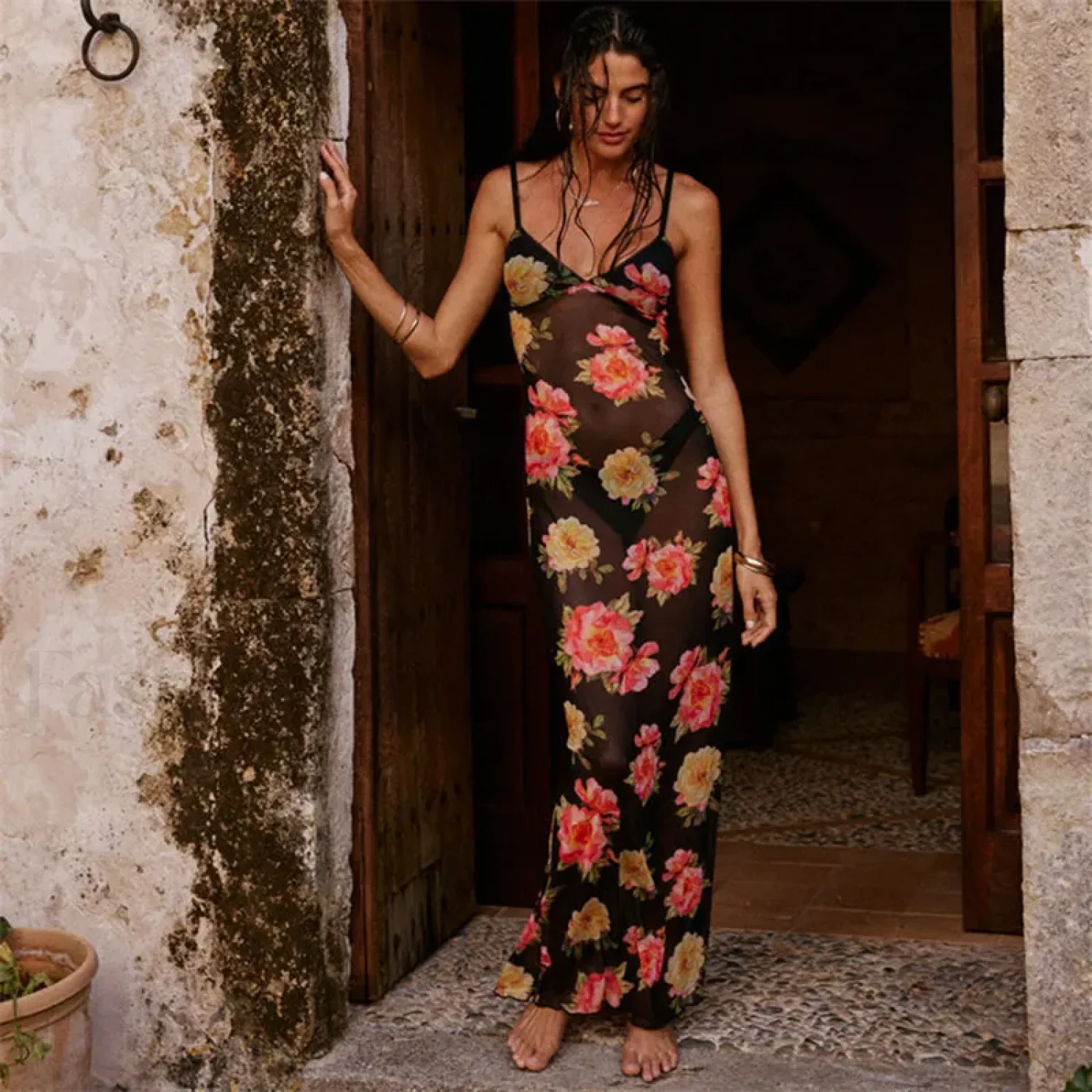 Fairy Grunge Strappy Floral Dress - Image 12