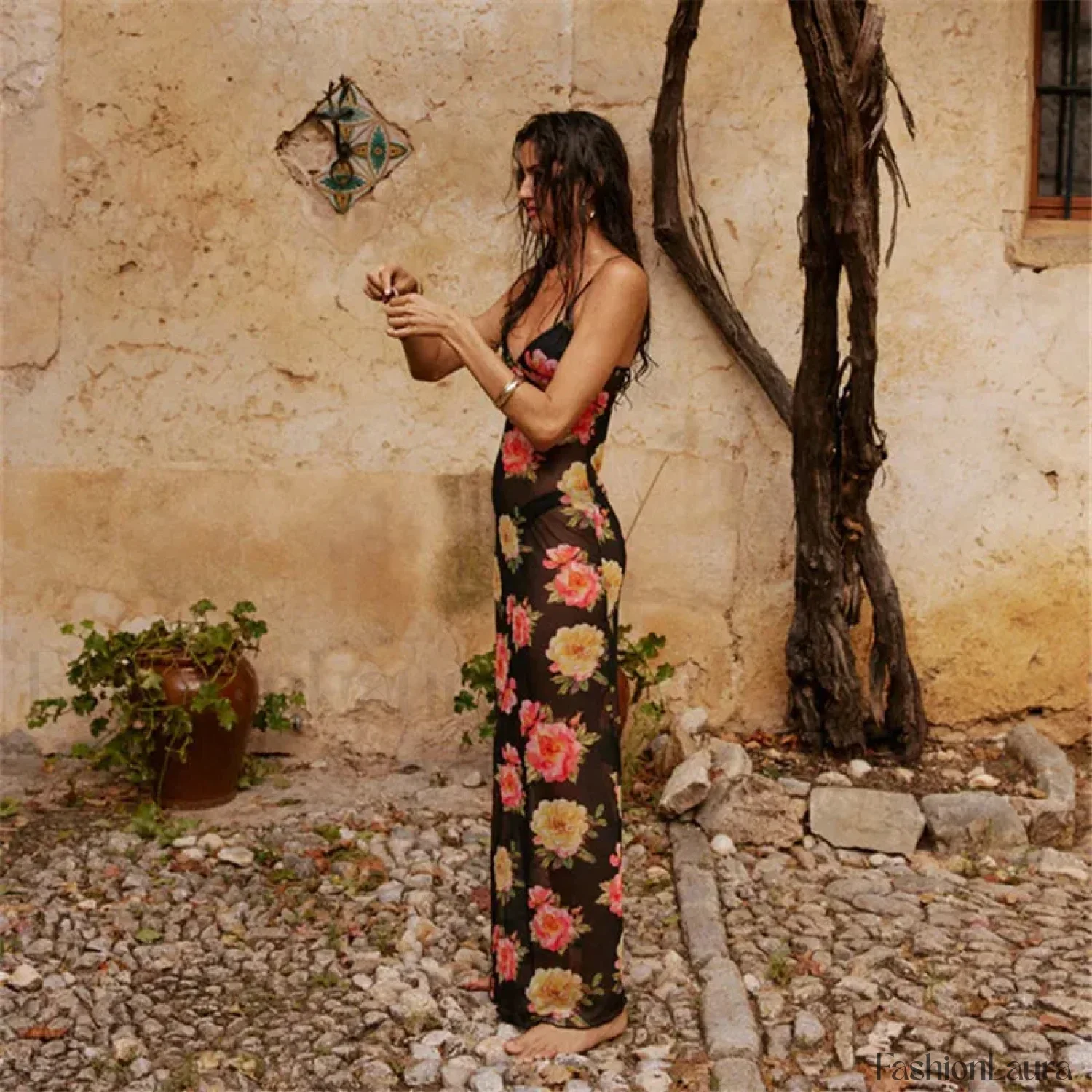 Fairy Grunge Strappy Floral Dress - Image 14