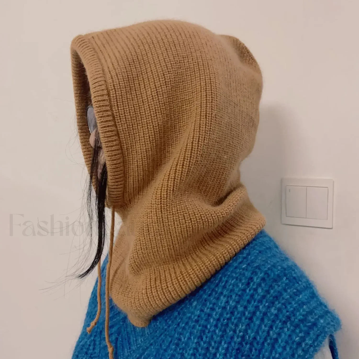 Fashion Balaclava Autumn Winter Warm Neck Women's Solid Color Hat - Image 16