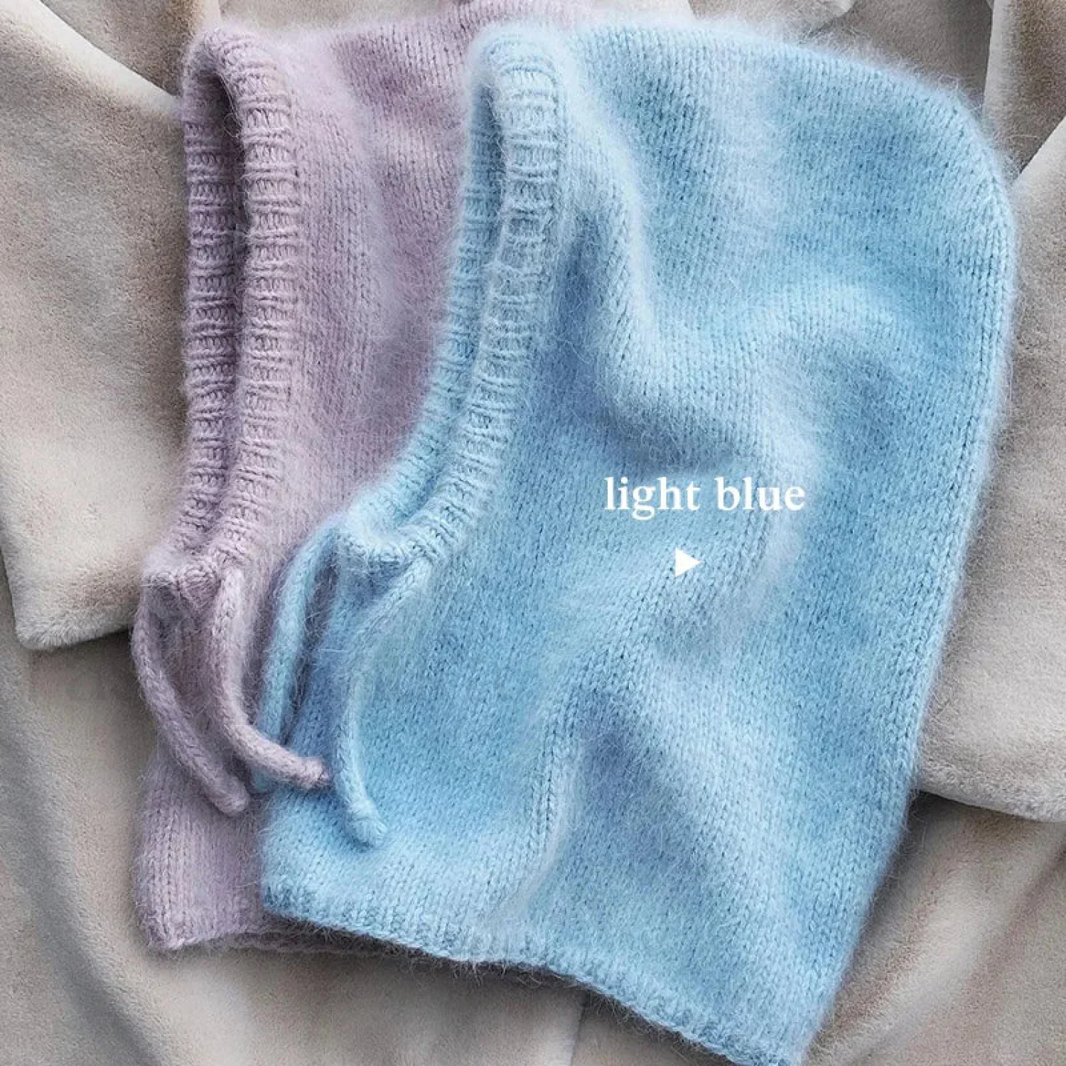 Fashion Balaclava Autumn Winter Warm Neck Women's Solid Color Hat - Image 19