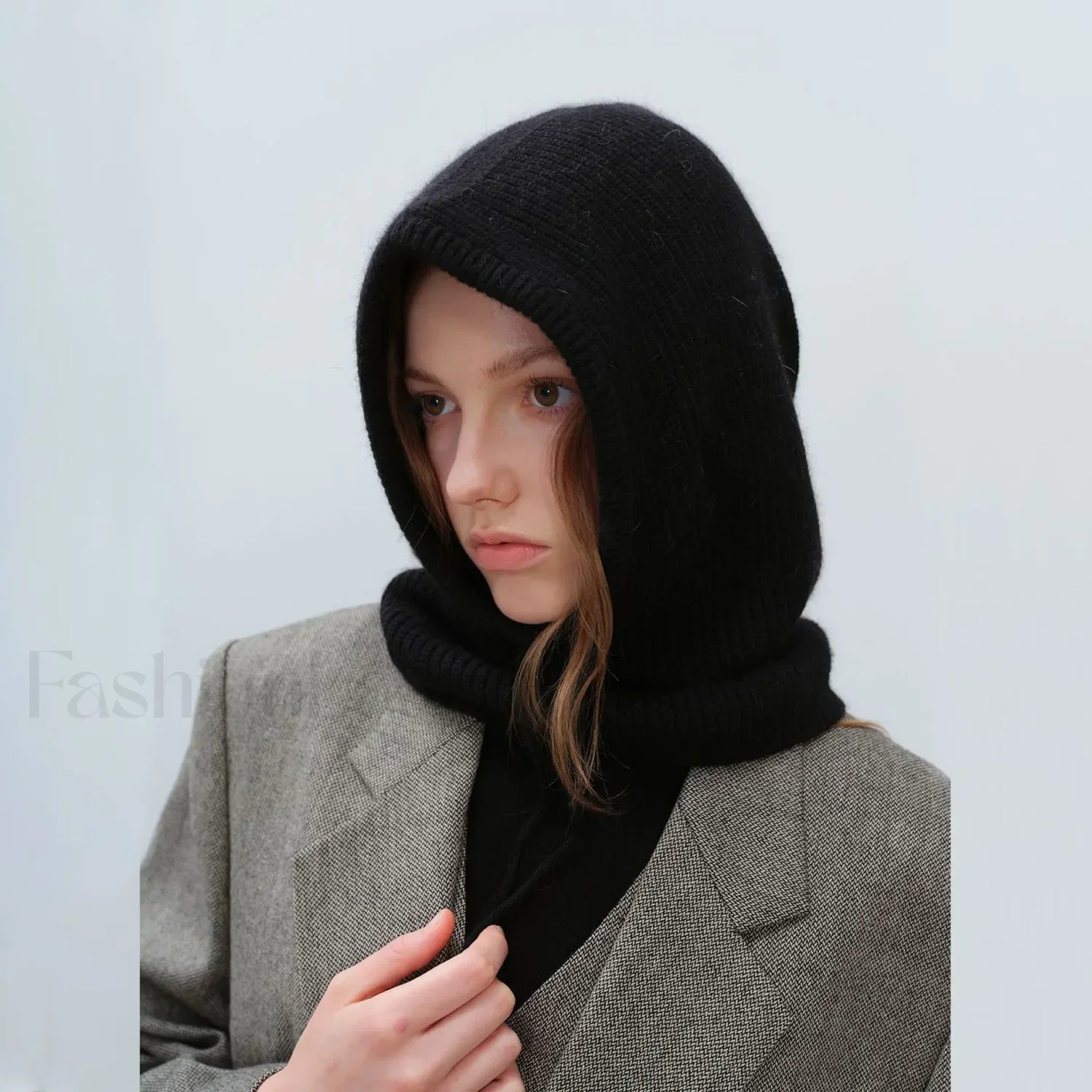 Fashion Balaclava Autumn Winter Warm Neck Women's Solid Color Hat - Image 23
