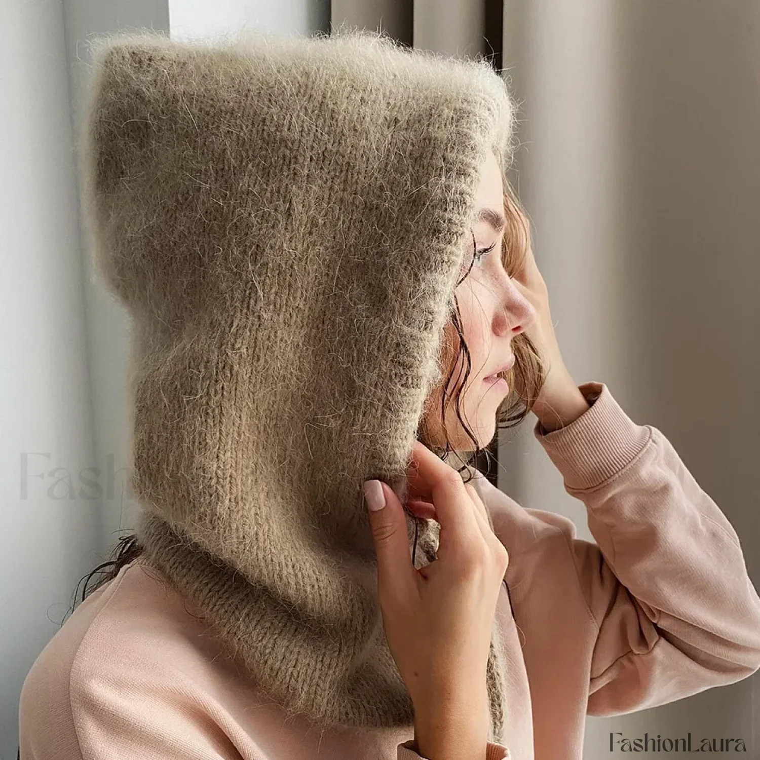 Fashion Balaclava Autumn Winter Warm Neck Women's Solid Color Hat - Image 45
