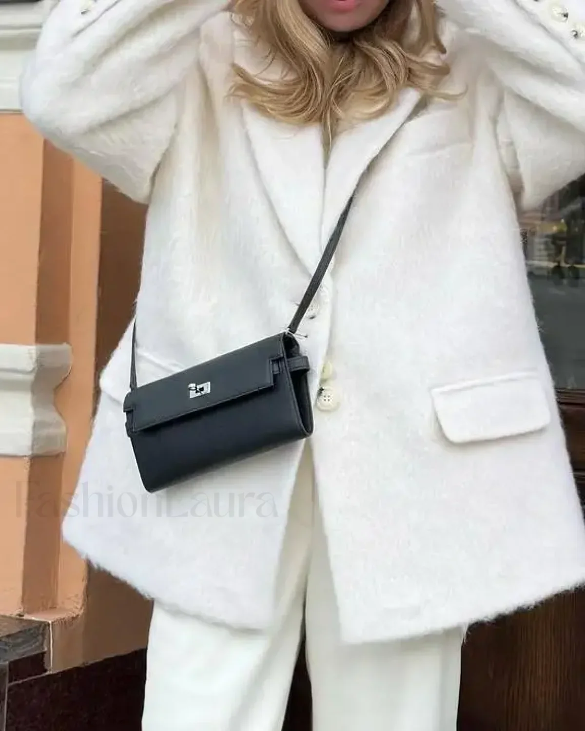 Fashion Pink Lapel Long Sleeves Women Blazer Jacket Loose Overcoats - Image 13