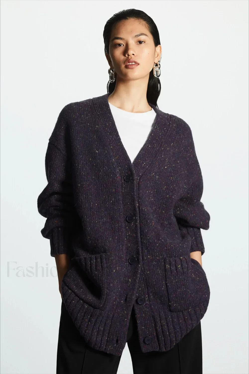 Fashionable Wool Blend Knit Cardiga - Image 2