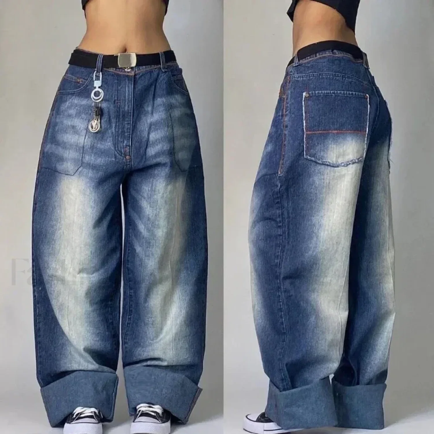 Vintage Washed Baggy Pants - Image 10