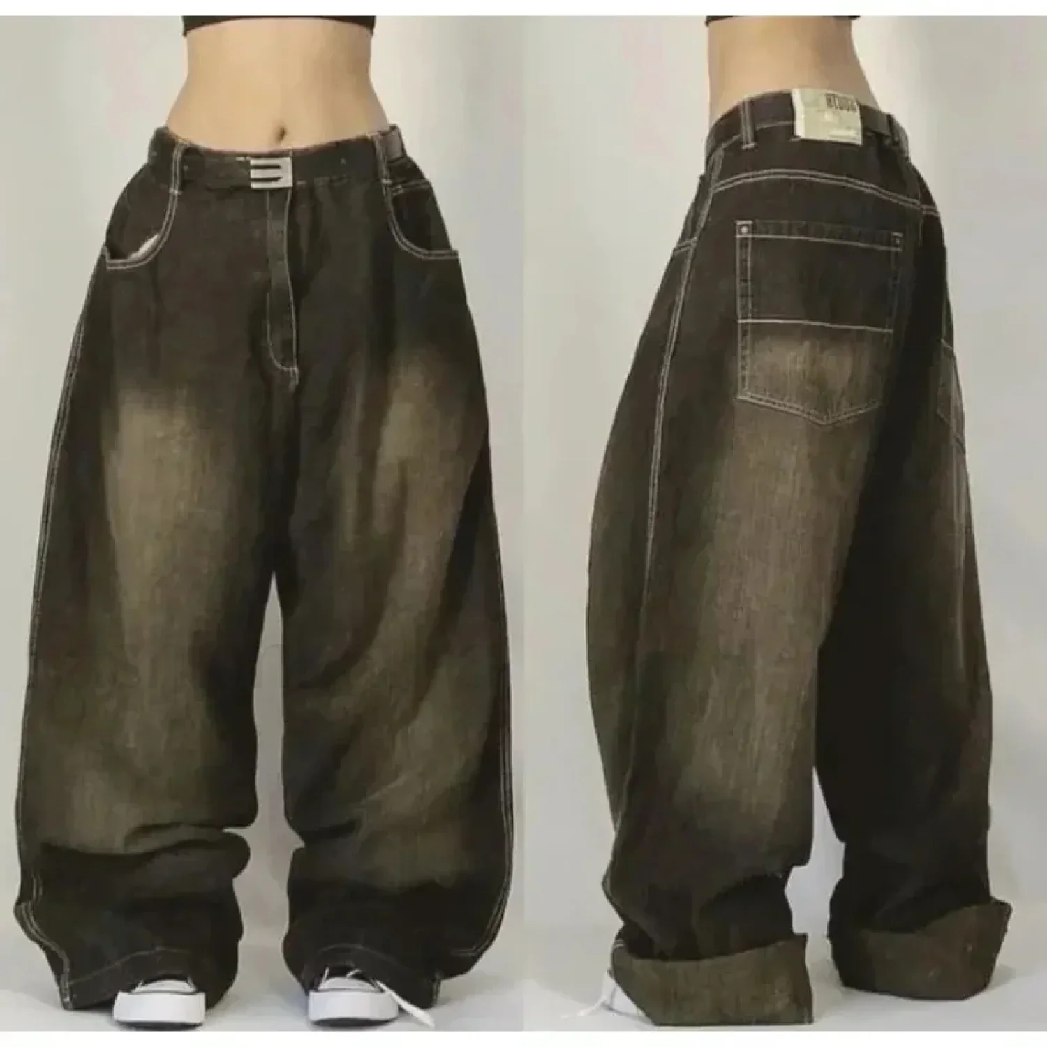 Vintage Washed Baggy Pants - Image 12