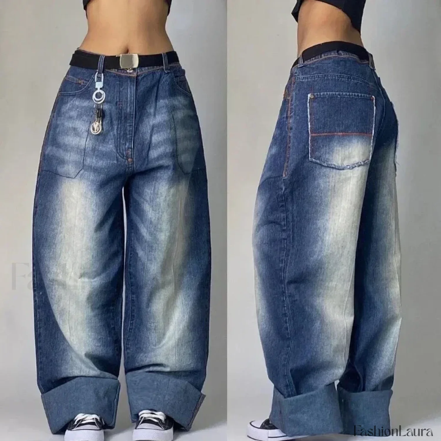 Vintage Washed Baggy Pants - Image 17