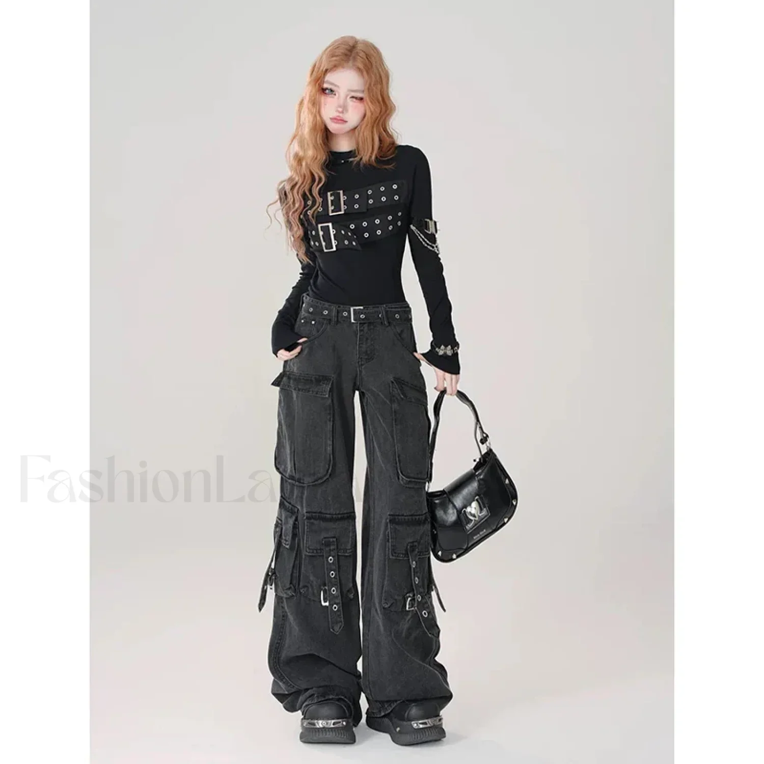 Y2K Japanese Cargo Pants for Halloween Gatherings - Image 4