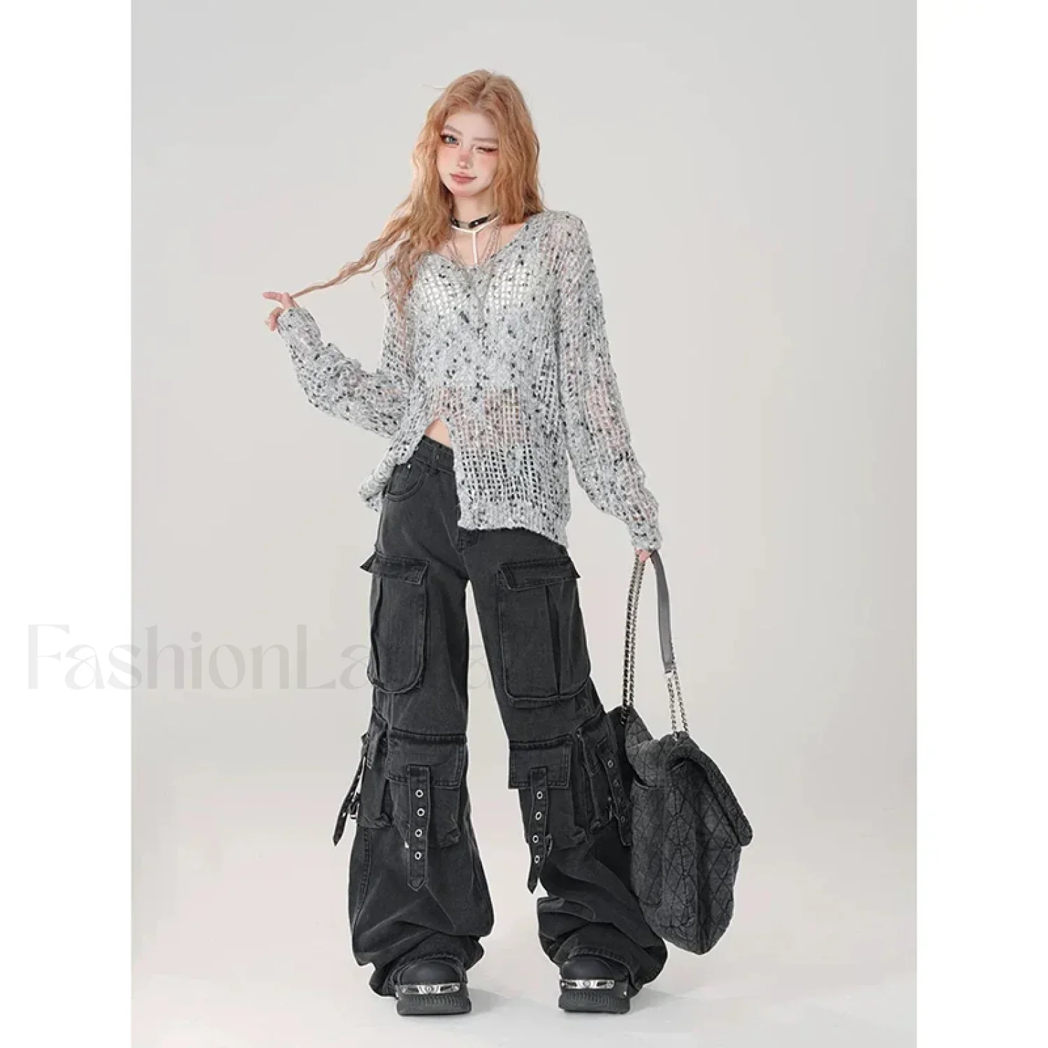 Y2K Japanese Cargo Pants for Halloween Gatherings - Image 5