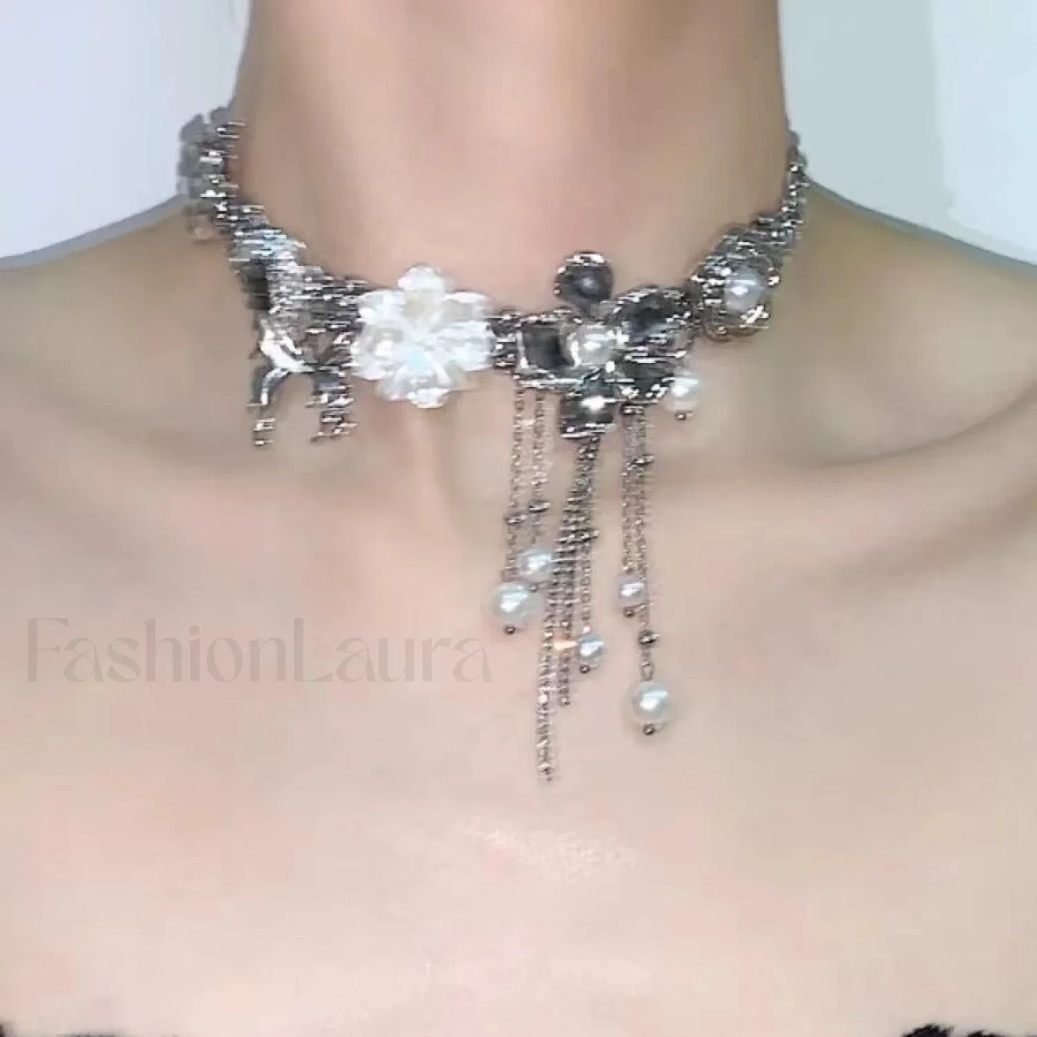 Butterfly Love Pearl Tassel Sweet Cool Necklace