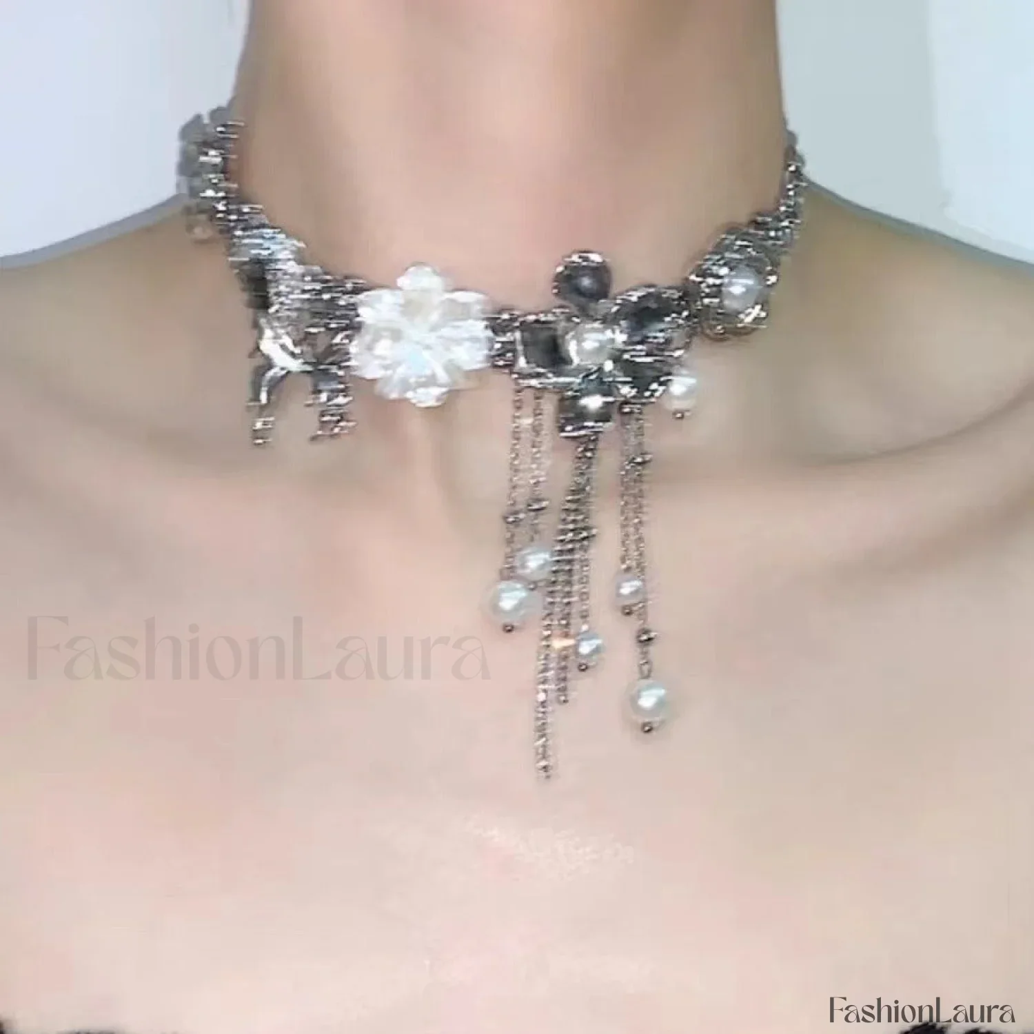 Butterfly Love Pearl Tassel Sweet Cool Necklace - Image 9