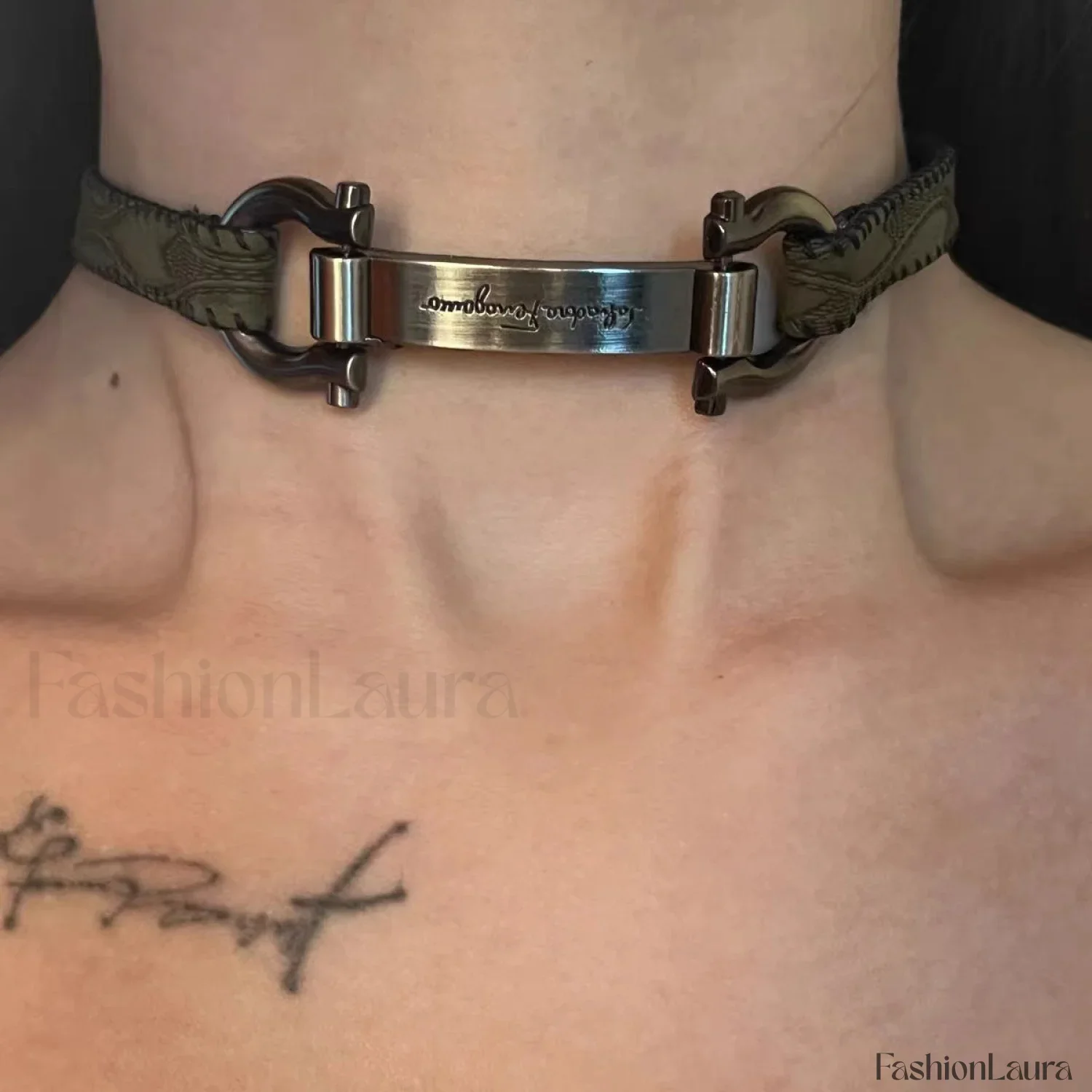Trendy Heavy Y2K Choker Leather Metal Punk Necklace - Image 12