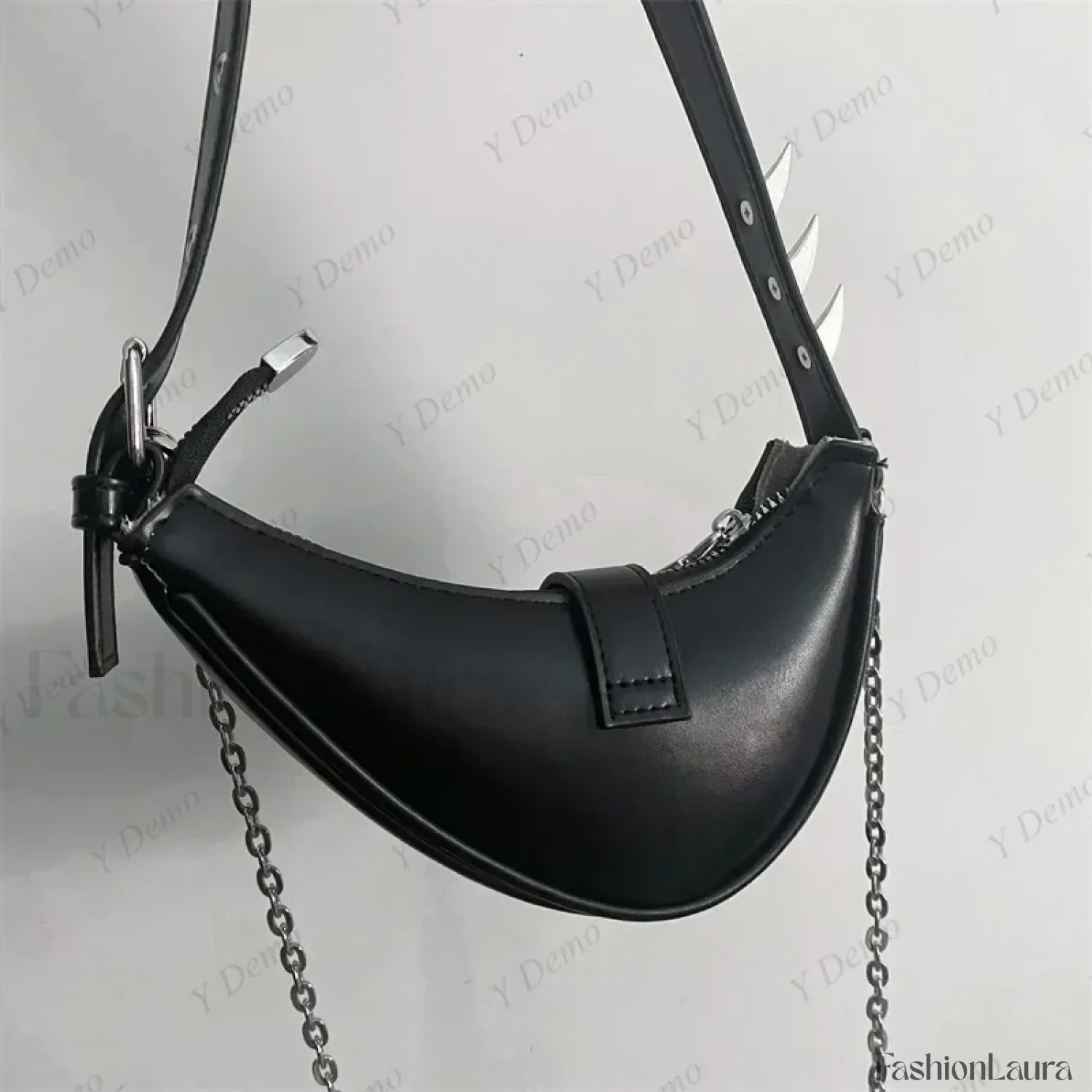 Punk Rivets Gothic Metal Buckles Sparks Crossbody Shoulder Bag - Image 13