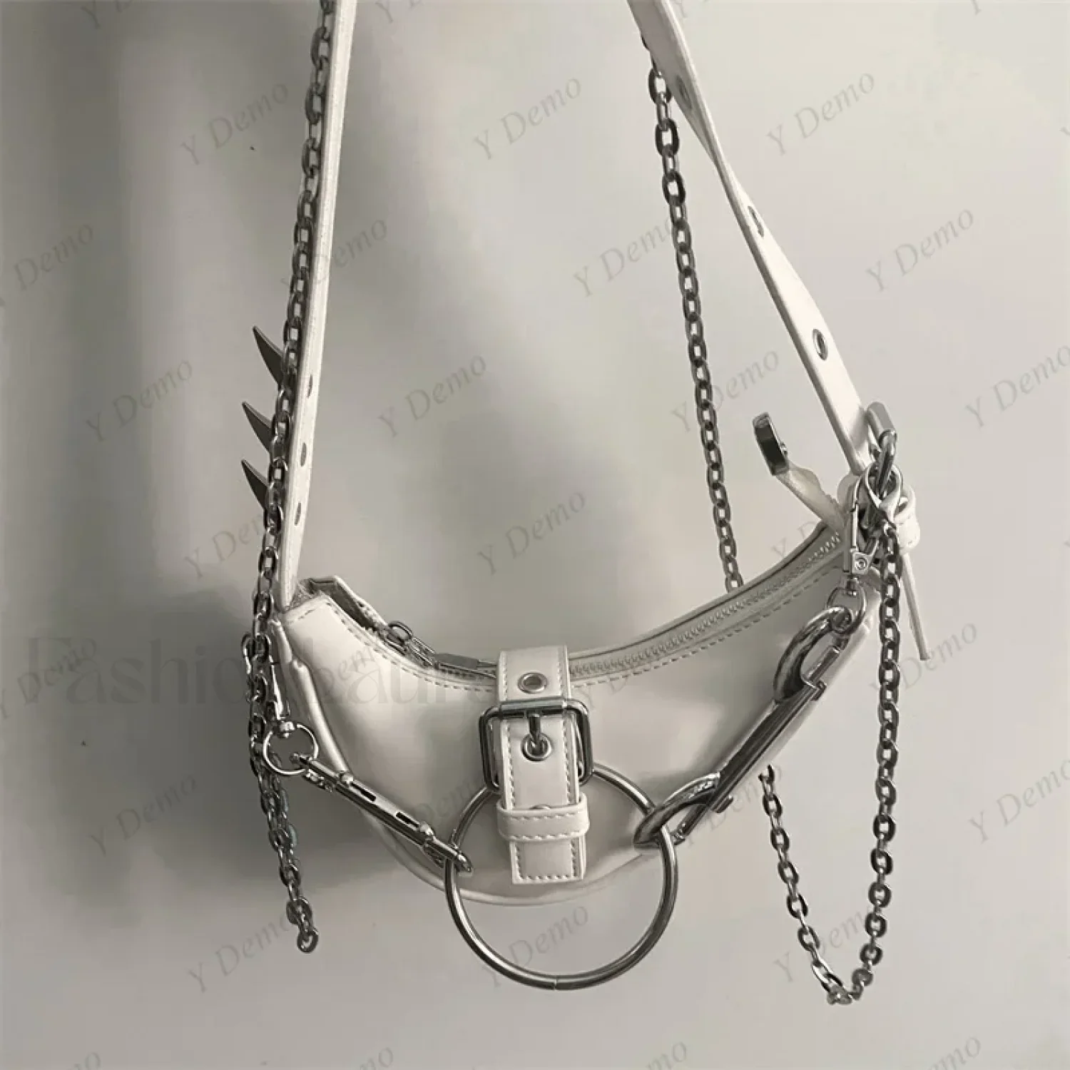 Punk Rivets Gothic Metal Buckles Sparks Crossbody Shoulder Bag - Image 5