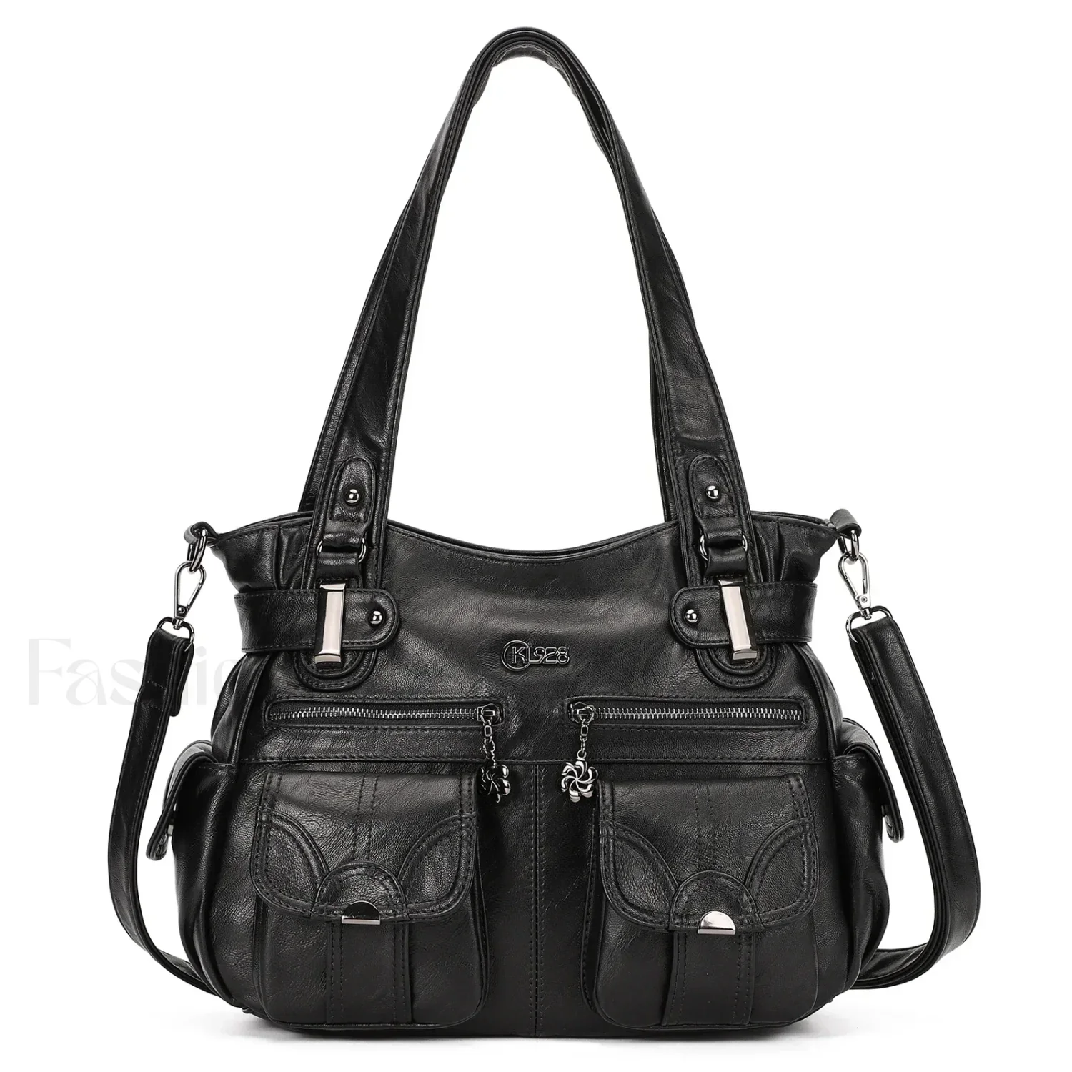 PU Large Designer Women Tote Messenger Crossbody Shoulder Bag - Image 6