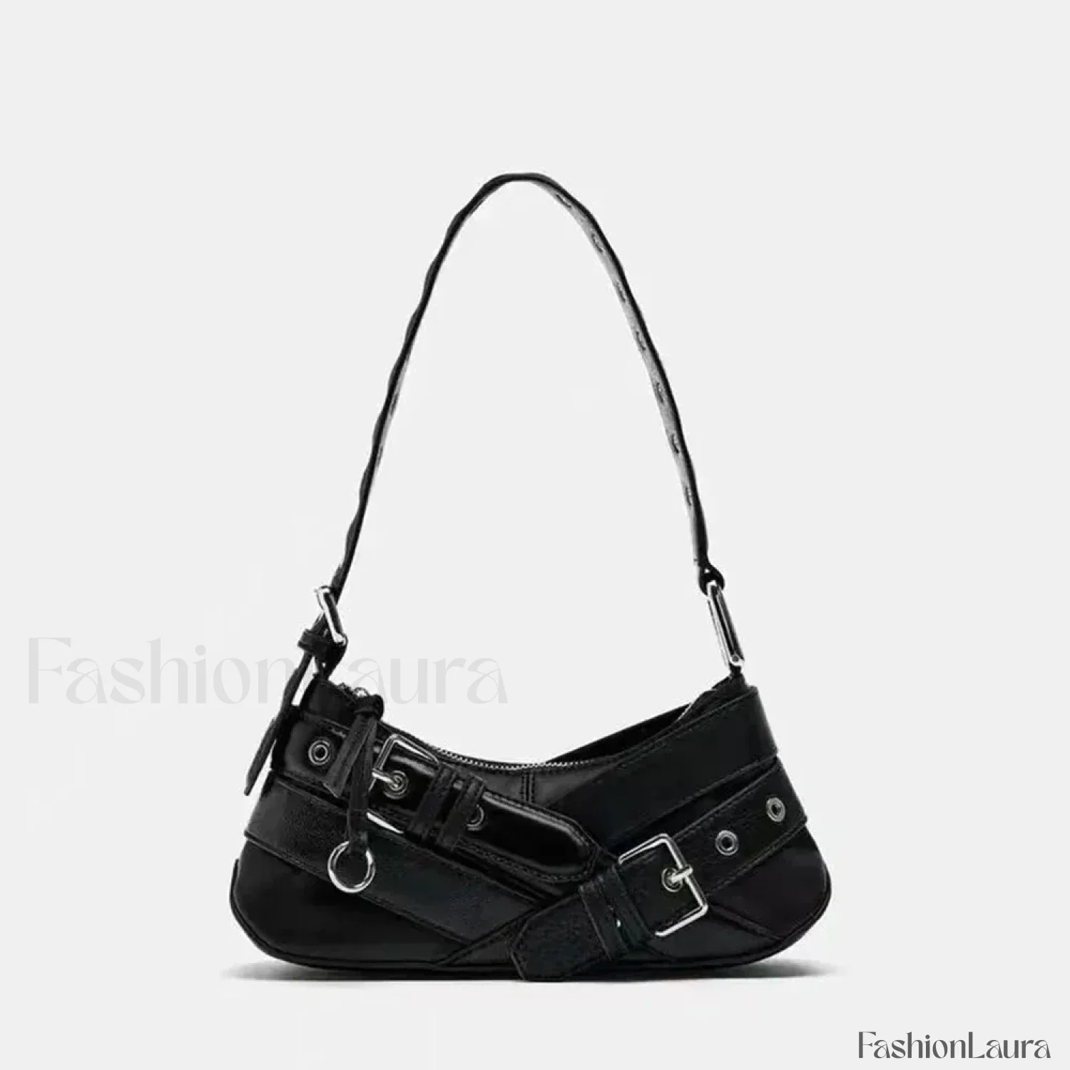 Goth Y2K Punk Rivet Chain School PU Leather Skeleton Fashion Women Backpack Bag - Image 15