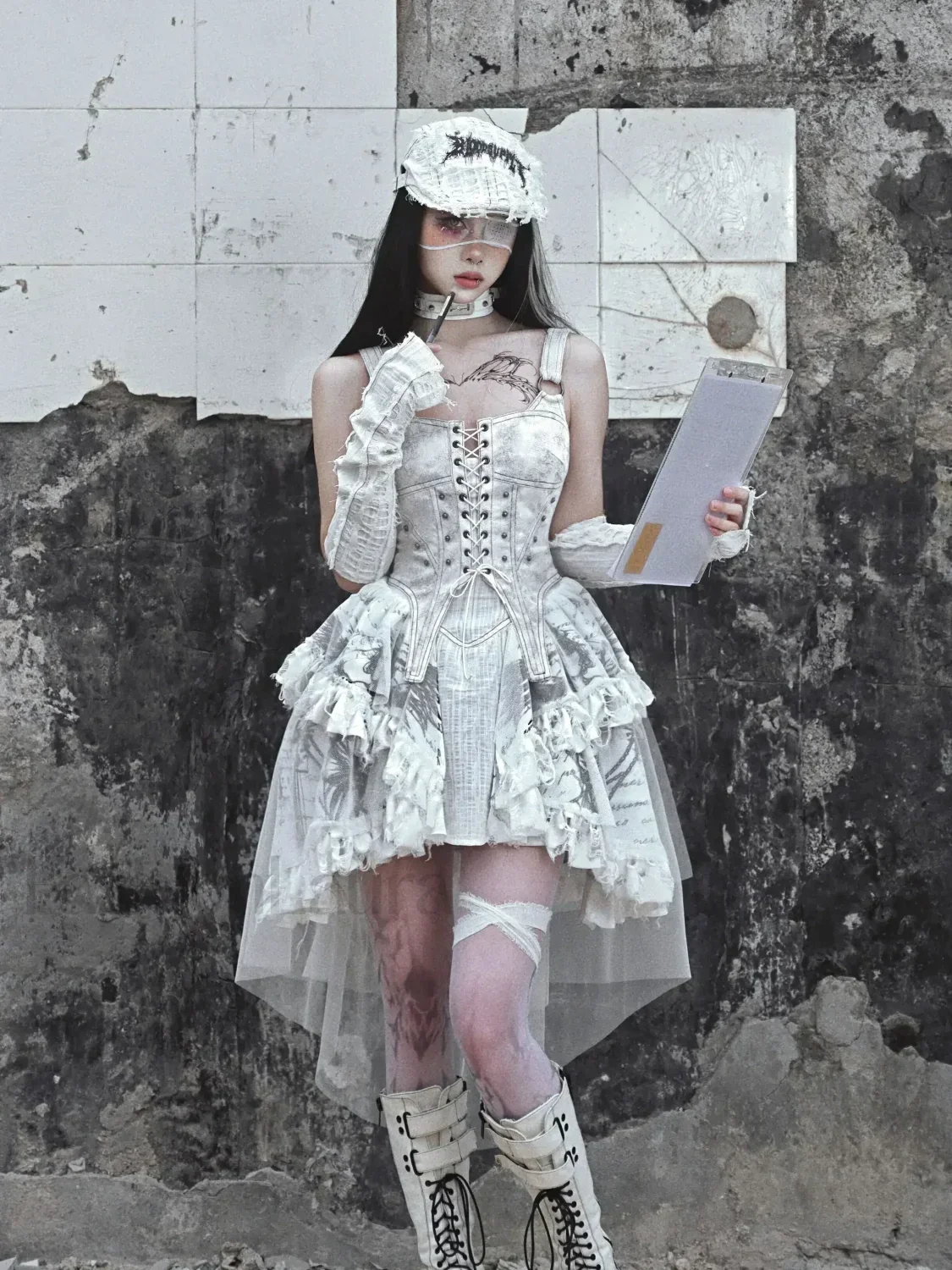 Original Punk Gothic Print Lolita Gothic Dress - Image 3