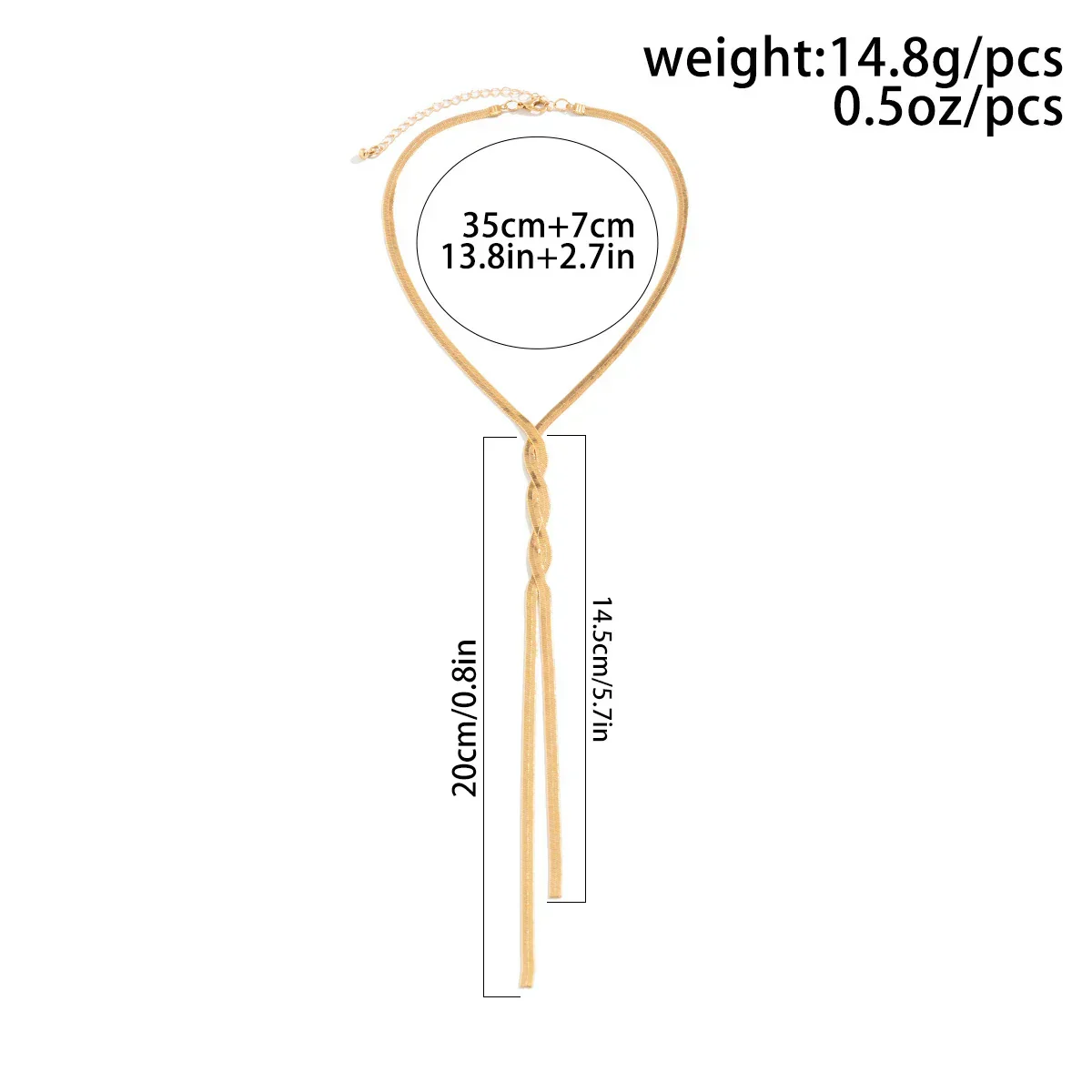 Adjustable Flat Temperament Weave Link Chest New Necklace - Image 18