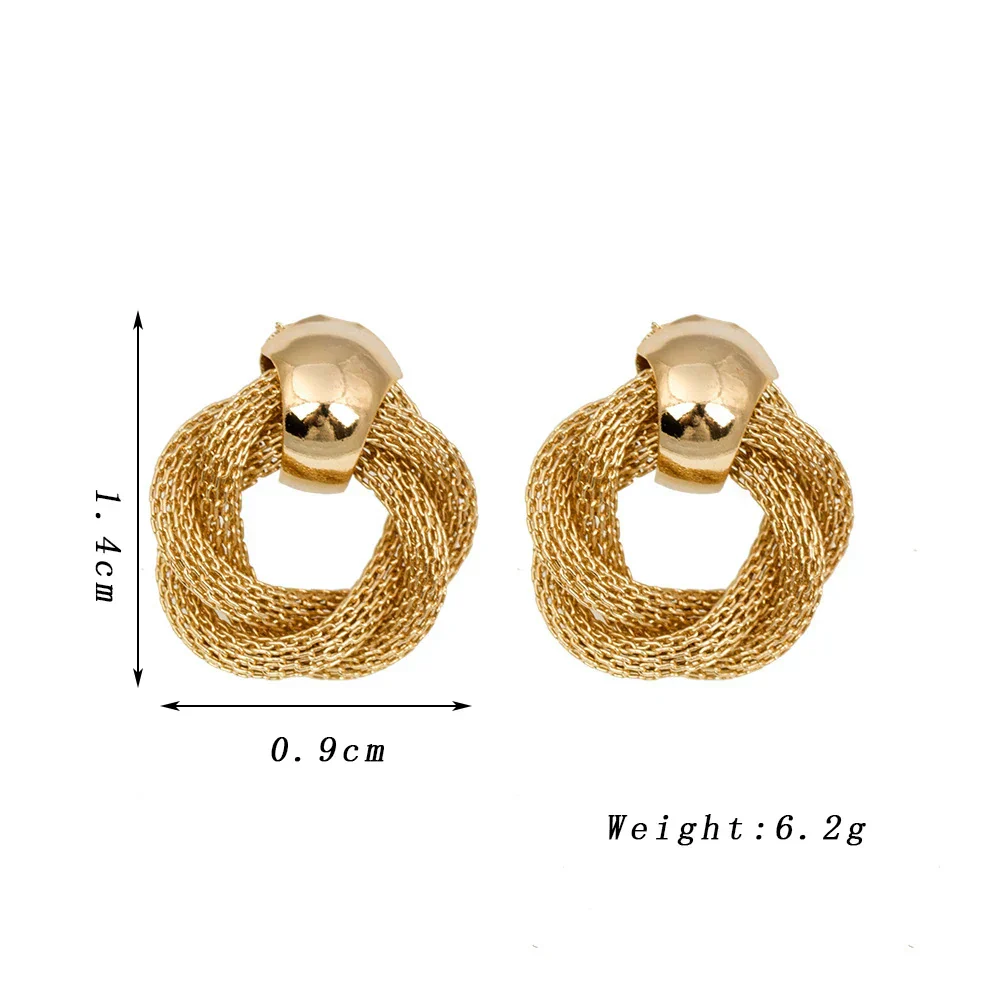 Vintage Metallic Twisted Weaving Round Circle Dangle Earrings Wedding Earring - Image 14